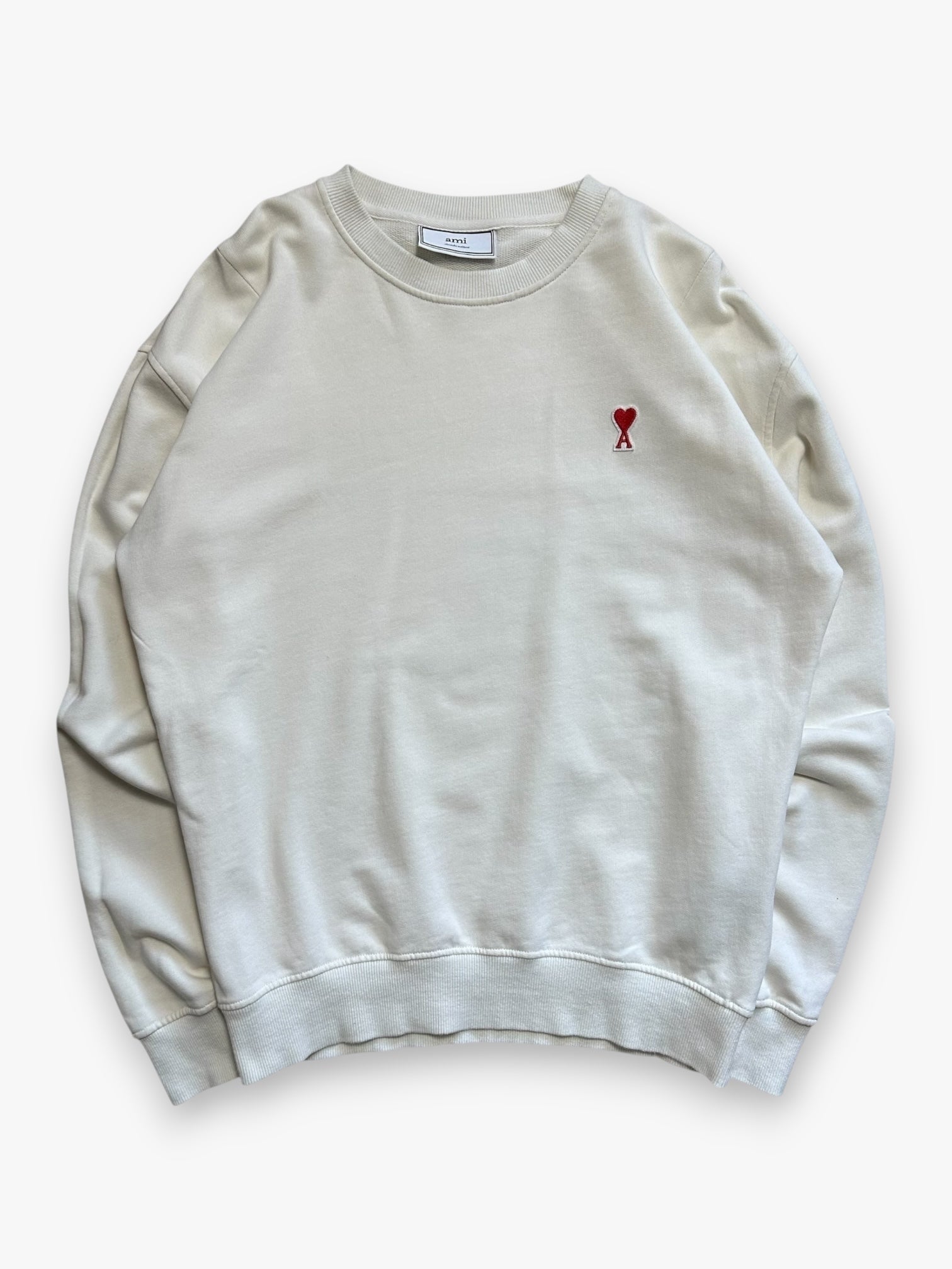 Sweatshirt Crewneck Ami Paris Cream
