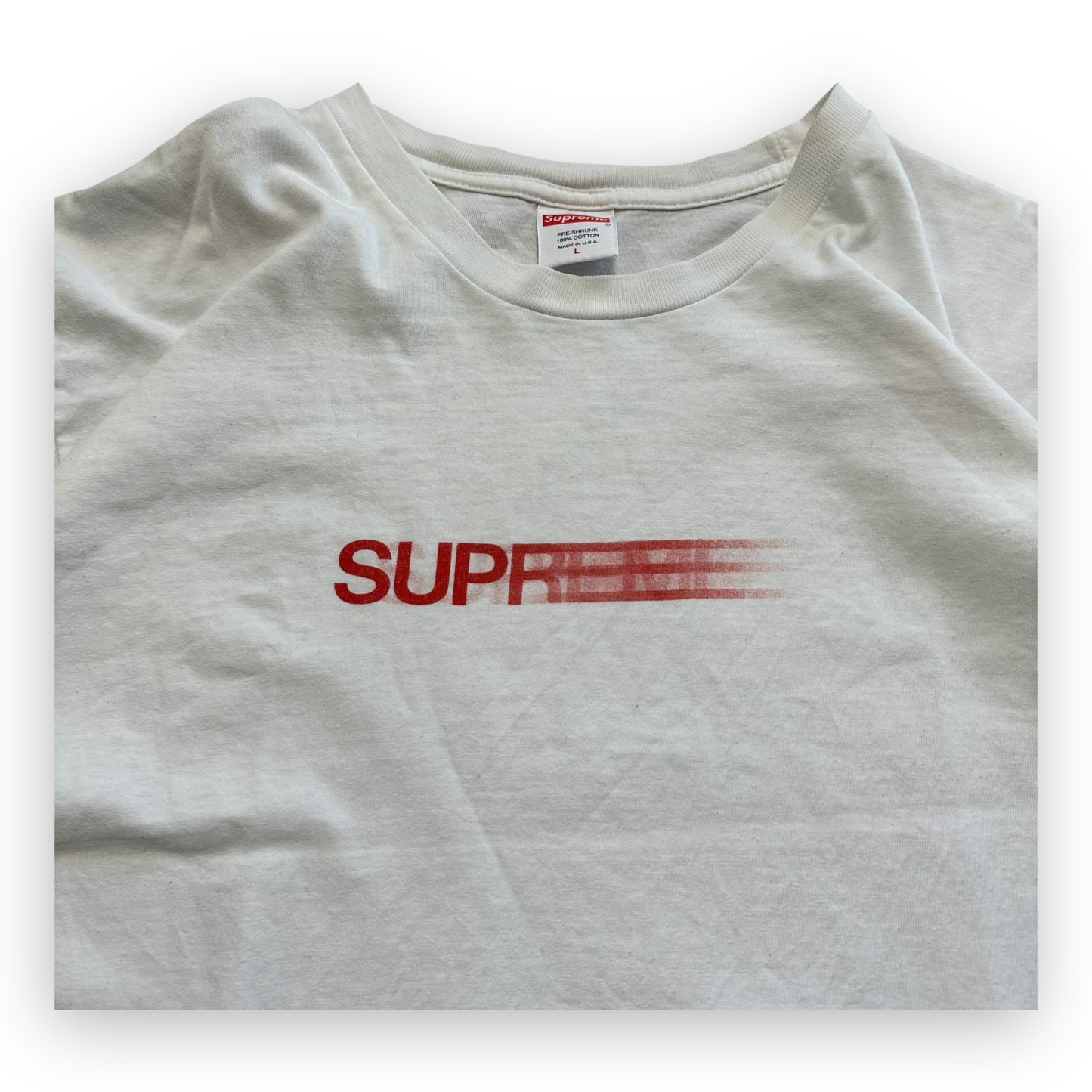 Tee Supreme Motion Logo White SS16 (L)