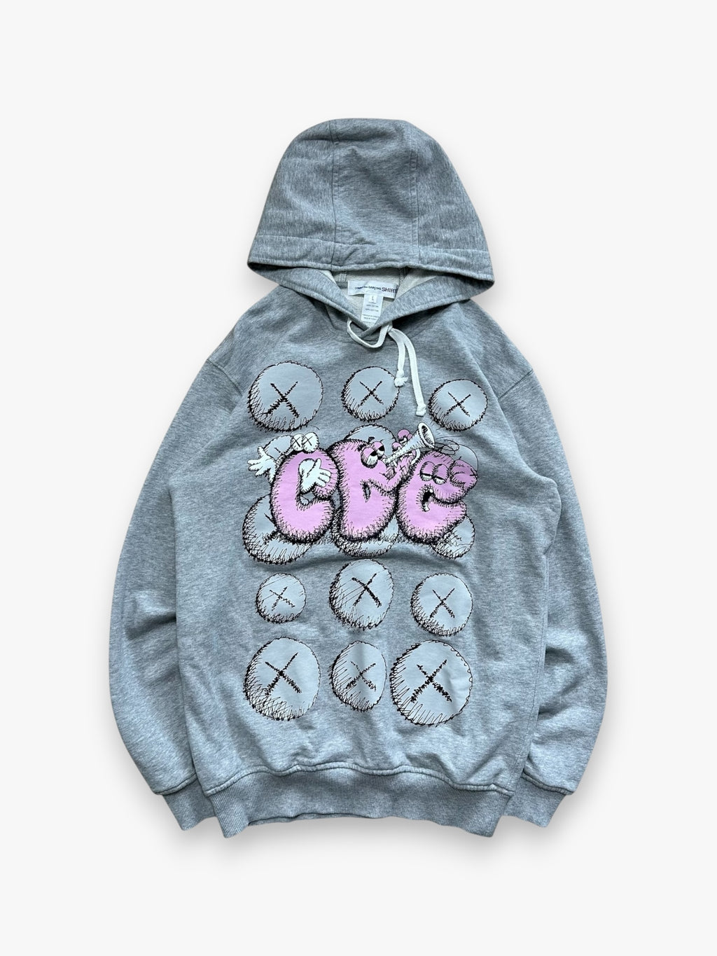 Sweatshirt Hoodie Comme des Garcons SHIRT x KAWS Grey