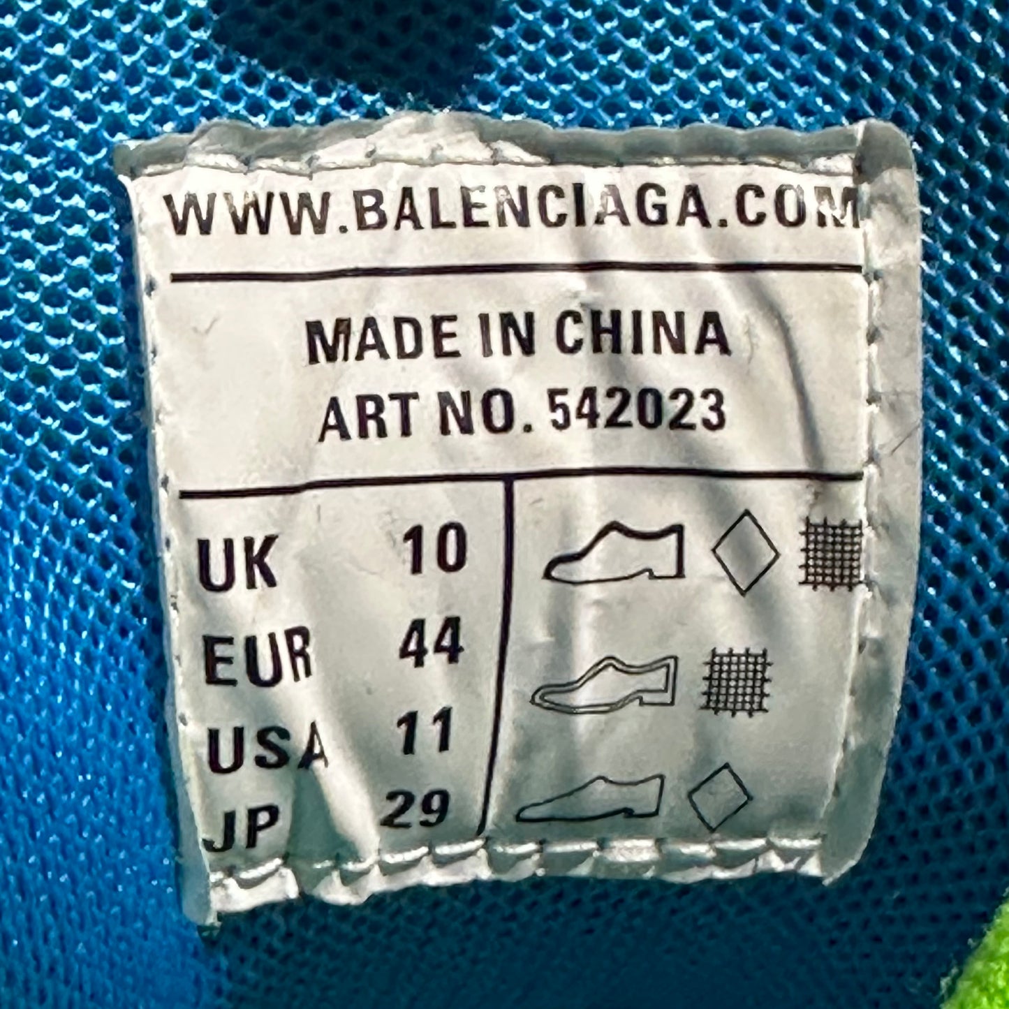 EU44 - US10 - UK9 • Balenciaga Track White Blue Green