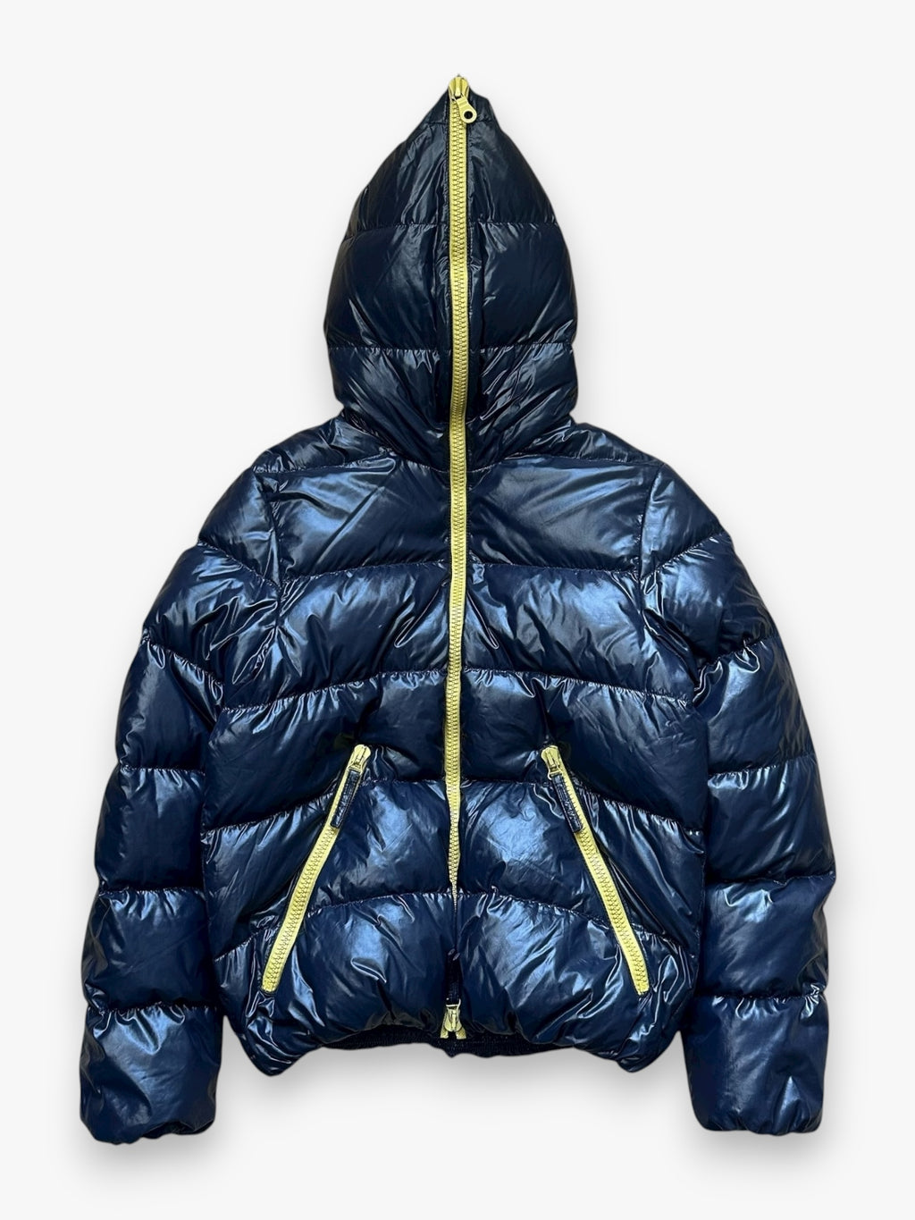 Puffer Jacket Duvetica Full Zip Navy Yellow