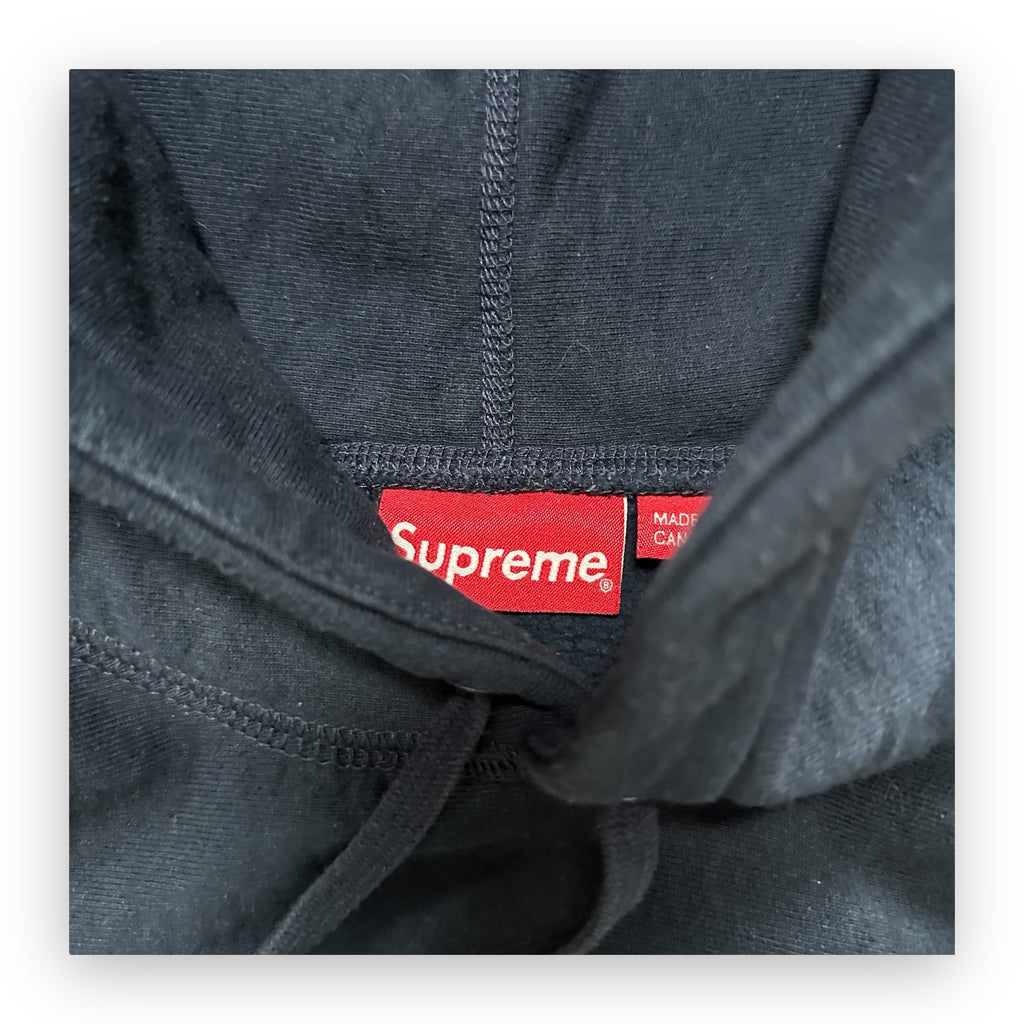 Sweatshirt Hoodie Supreme Perforated Leather Navy FW18