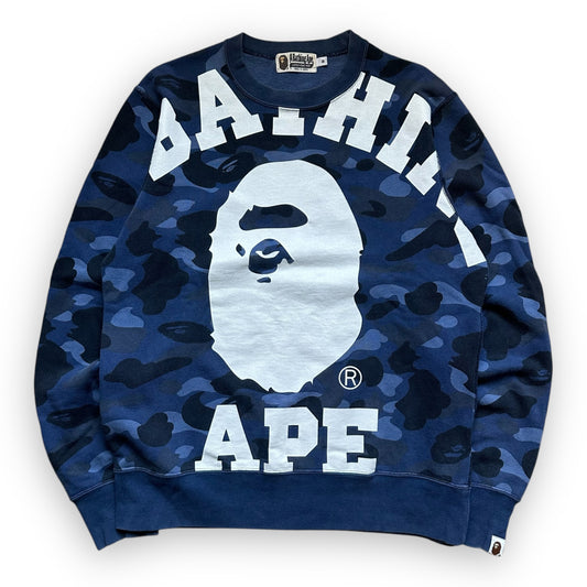 Sweatshirt Crewneck BAPE Big College Blue Camo (M)
