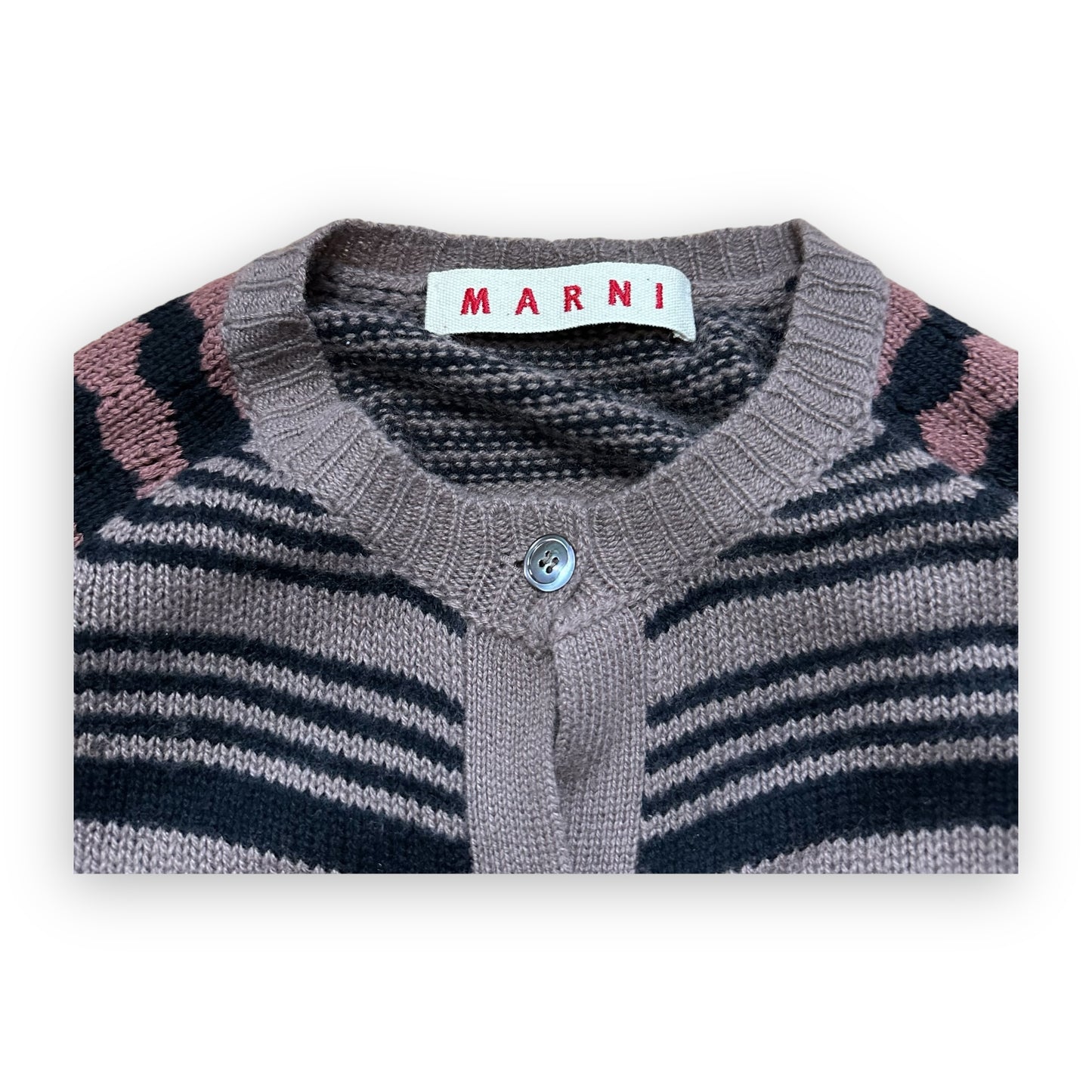 Cardigan Marni Striped Black Brown vintage (L)