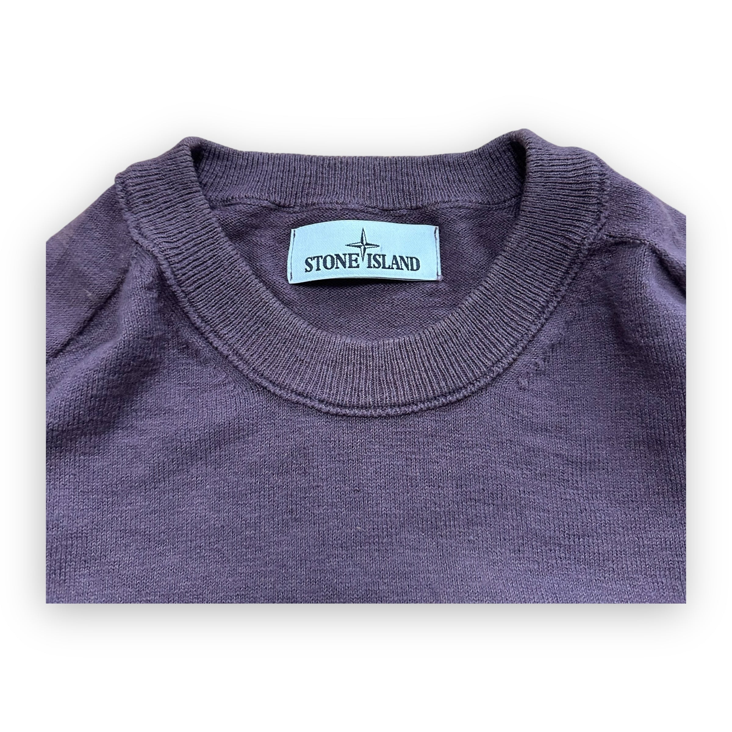 Sweater Stone Island Knit Wool Burgundy Purple