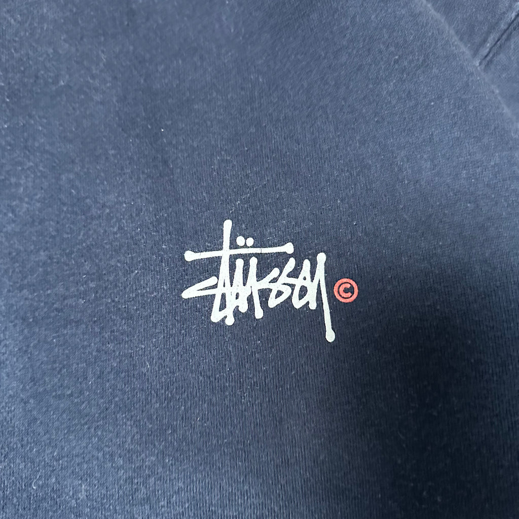 Stussy Spell Out Navy Crewneck Sweatshirt