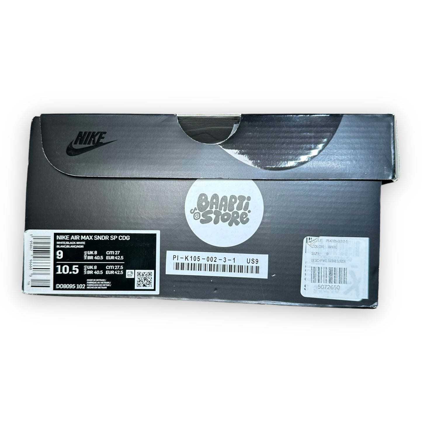 EU42.5 - US9 - UK8 • Air Max Sunder Comme des Garcons White