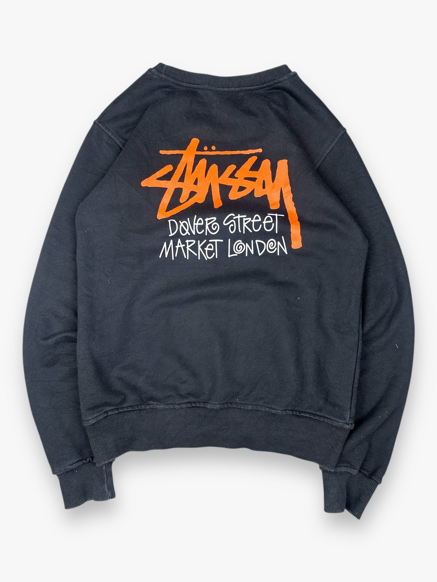 Sweatshirt Crewneck Stussy Dover Street Market London Black Orange