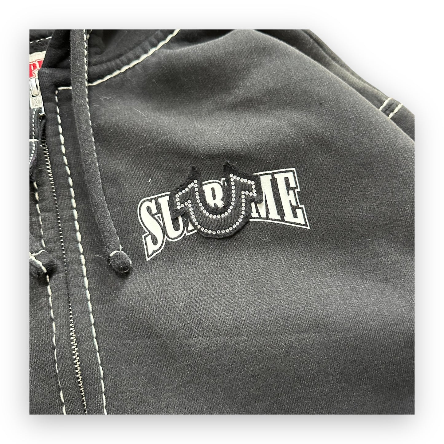Sweatshirt Hoodie Zip Supreme True Religion Black FW22 (L)
