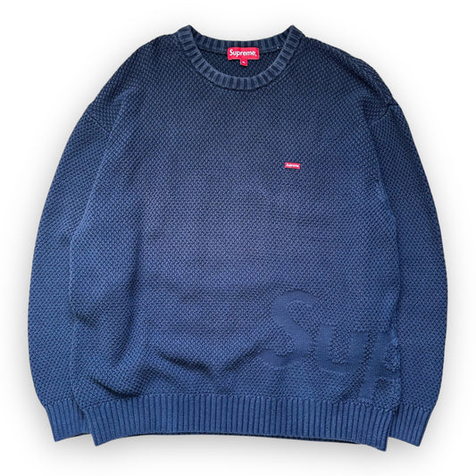 Sweater Supreme Textured Small Box Navy FW20