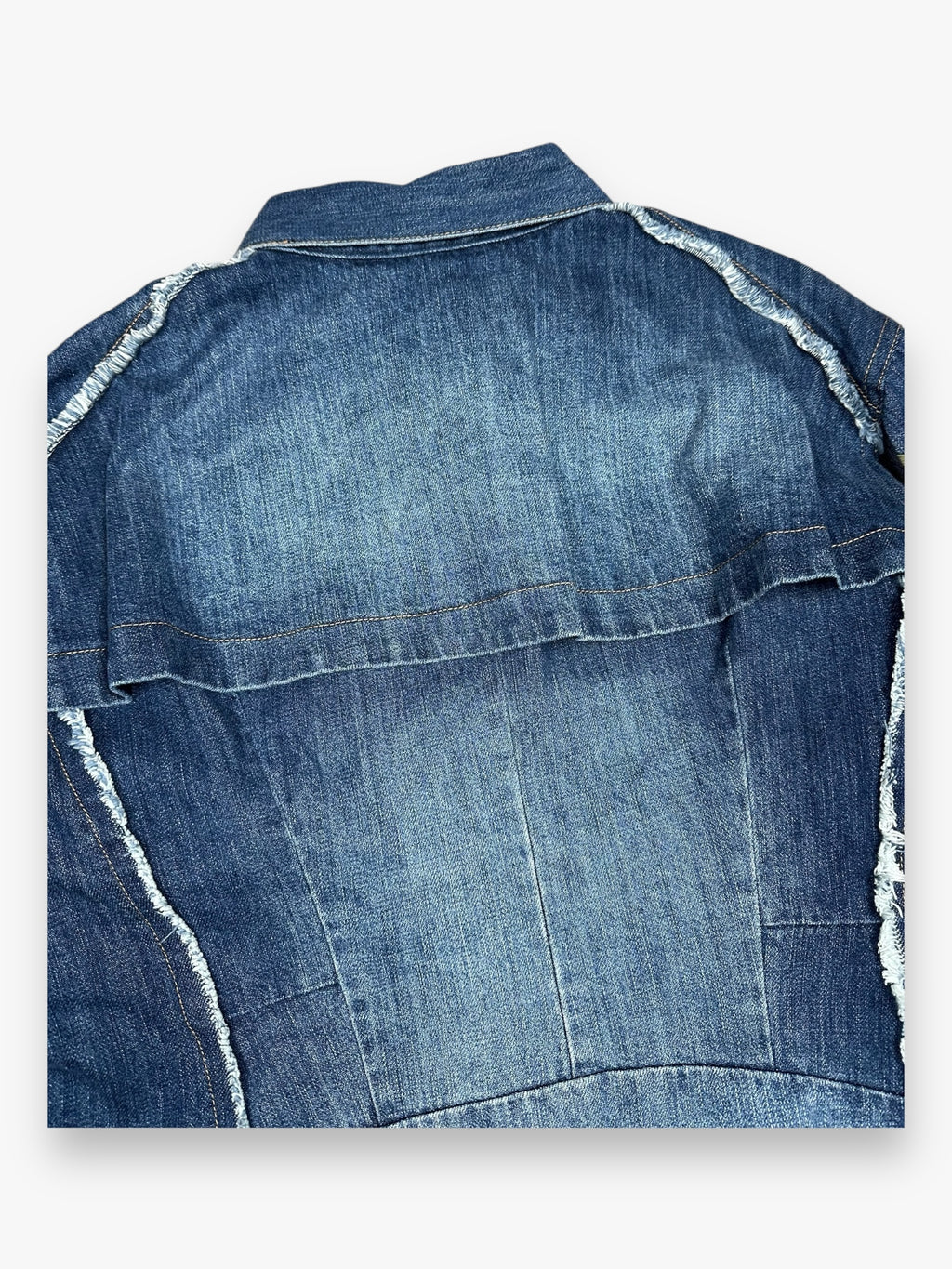 Sacai Denim Jacket Destroy Olive Blue