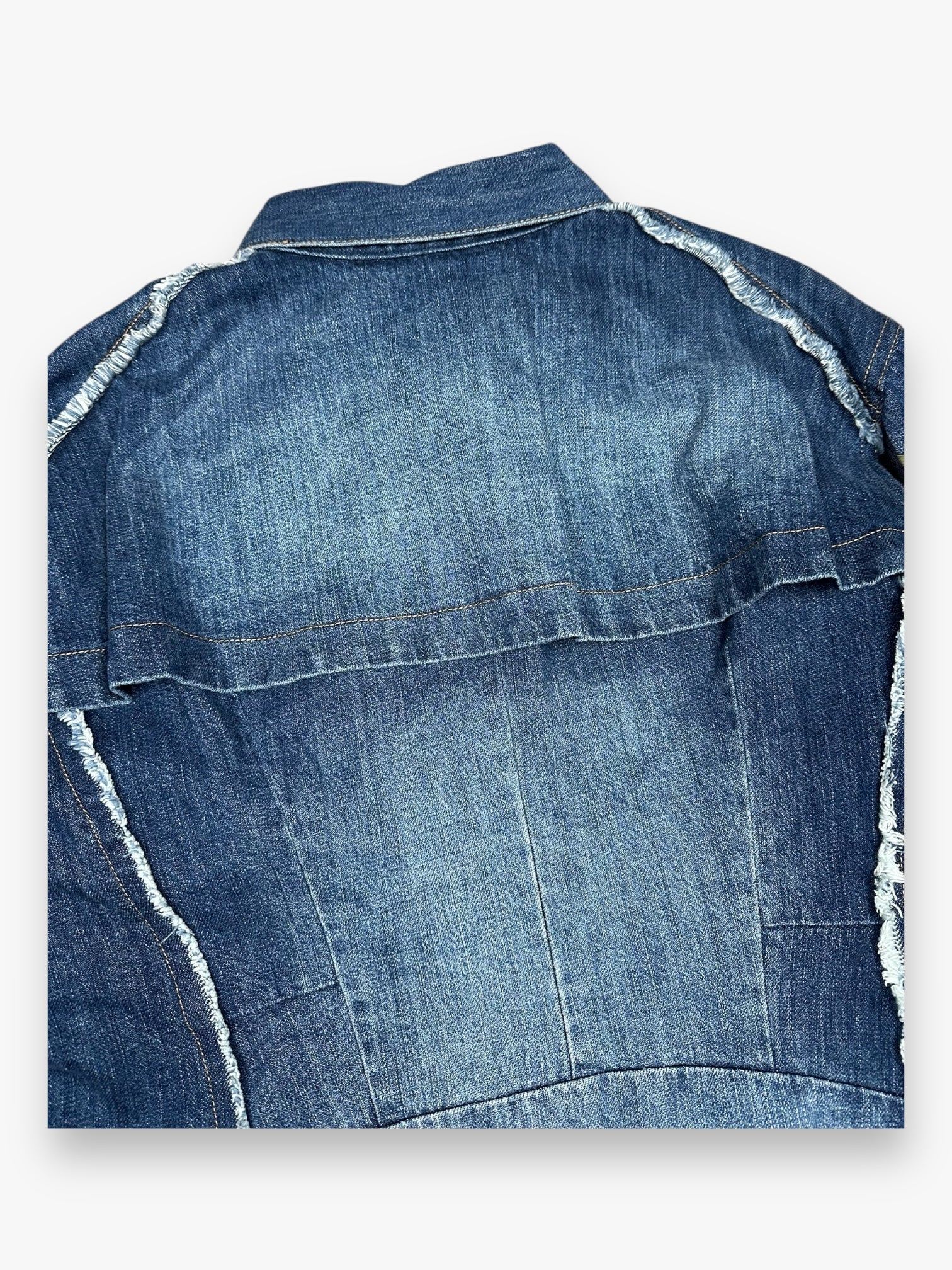 Sacai Denim Jacket Destroy Olive Blue