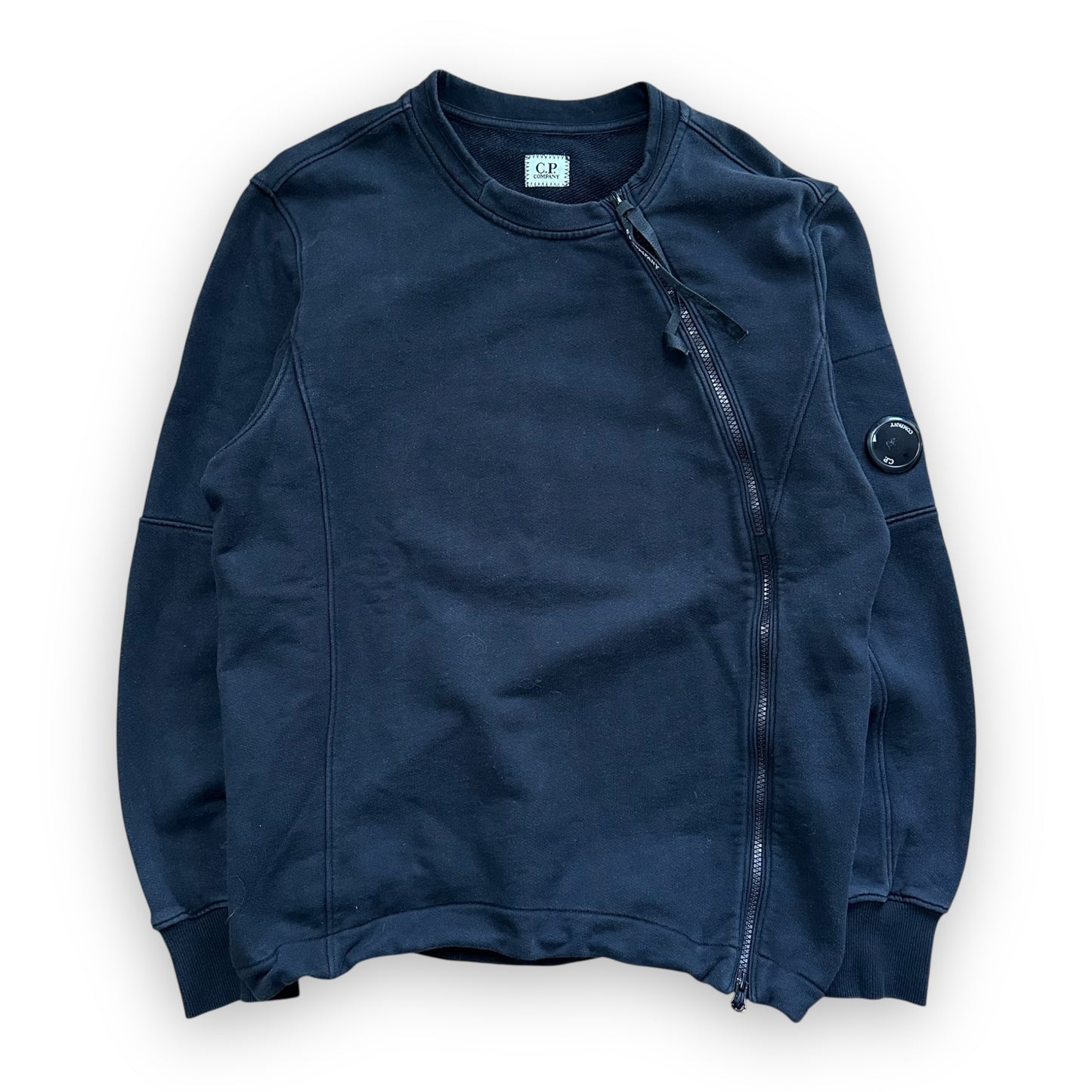 Sweatshirt Crewneck C.P Company Asimetrical Zip Black (M)