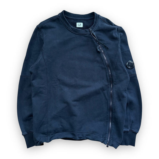 Sweatshirt Crewneck C.P Company Asimetrical Zip Black (M)