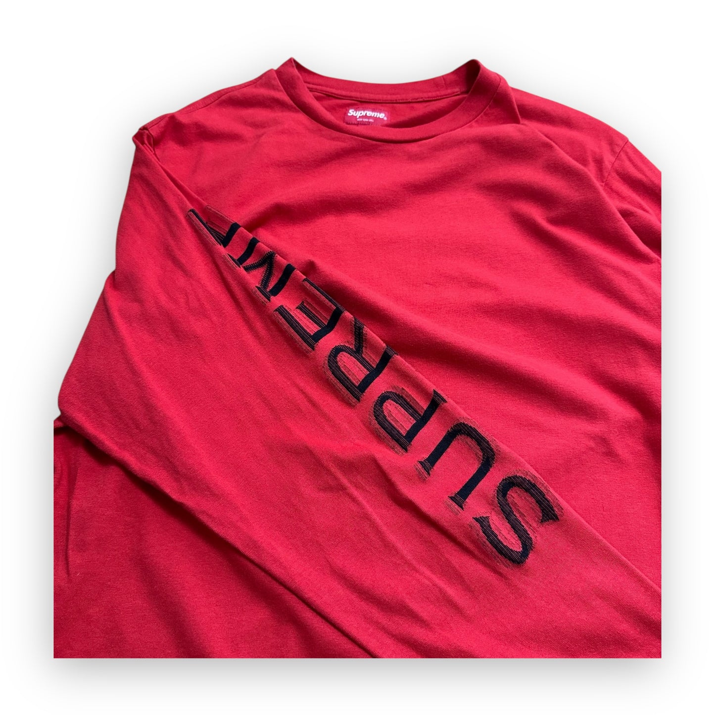 Tee Longsleeve Supreme Intarsia Sleeve Red FW21 (M)