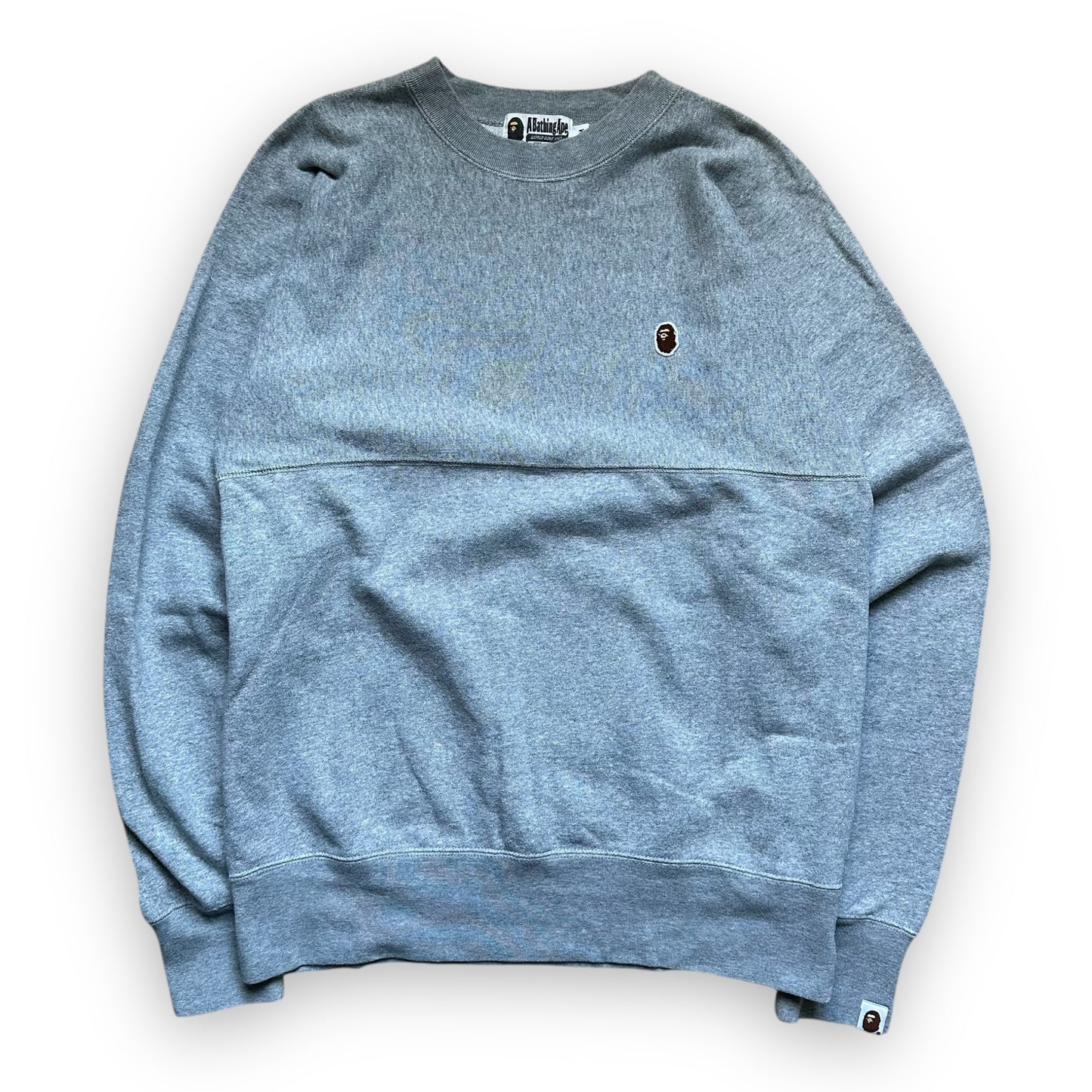 Sweatshirt Crewneck BAPE Grey Multicolor Text Camo (M)