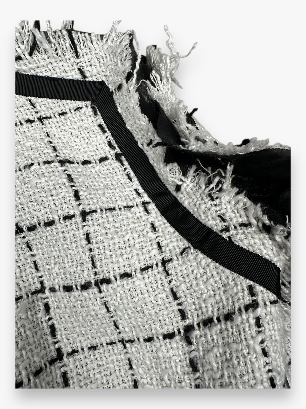 Sacai Bomber Tweed Jacket White Black SS18