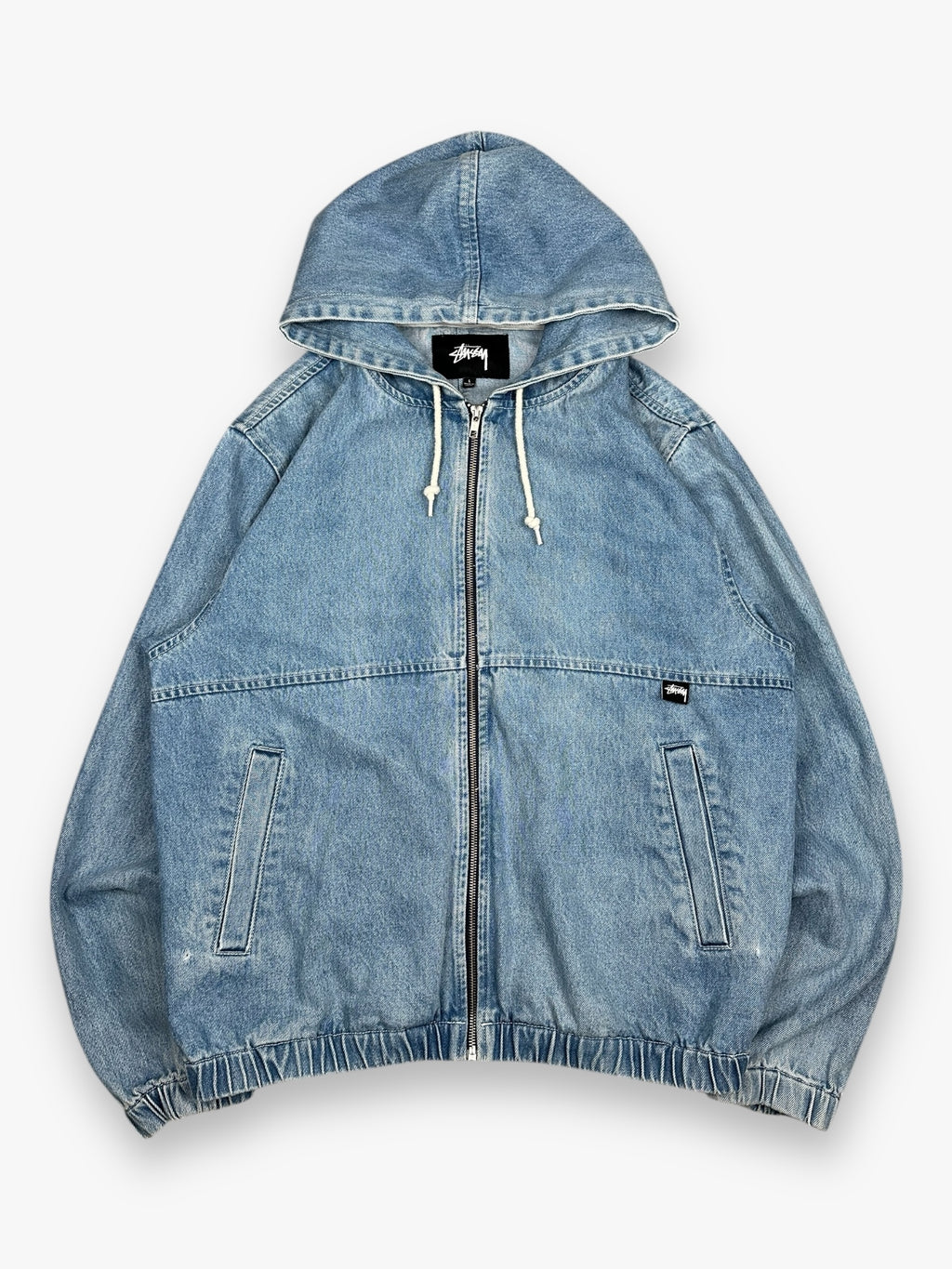 Stussy Hooded Denim Jacket Light Blue