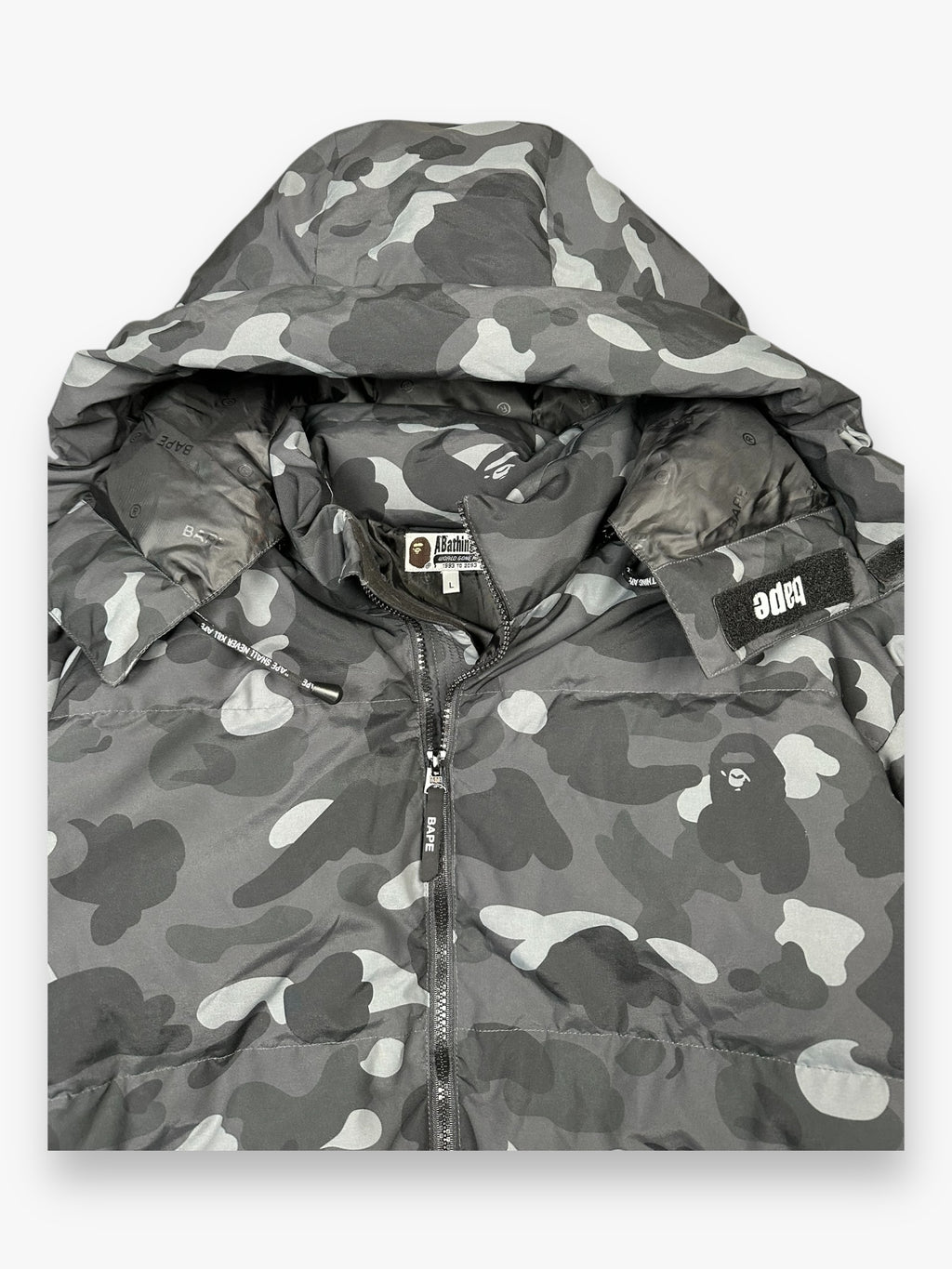 BAPE Puffer Jacket Black Camo FW22