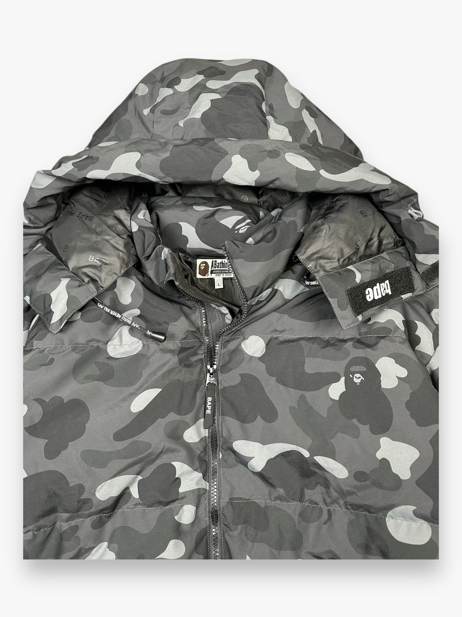 BAPE Puffer Jacket Black Camo FW22