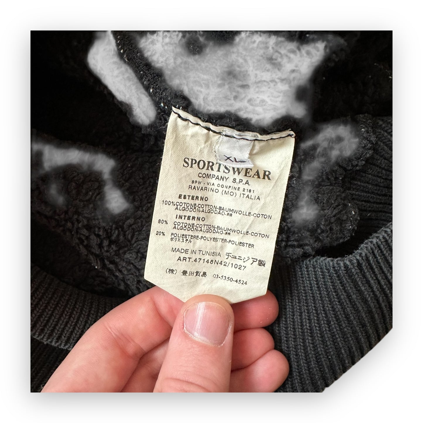 Sweatshirt Hoodie Zip Stone Island Denims Black FW07 (L)