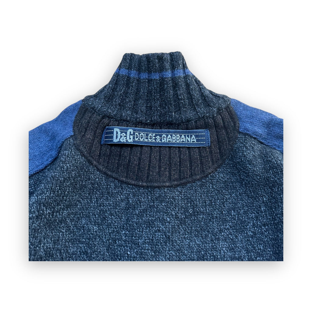 Sweater Dolce & Gabbana Pattern Black Grey Blue vintage