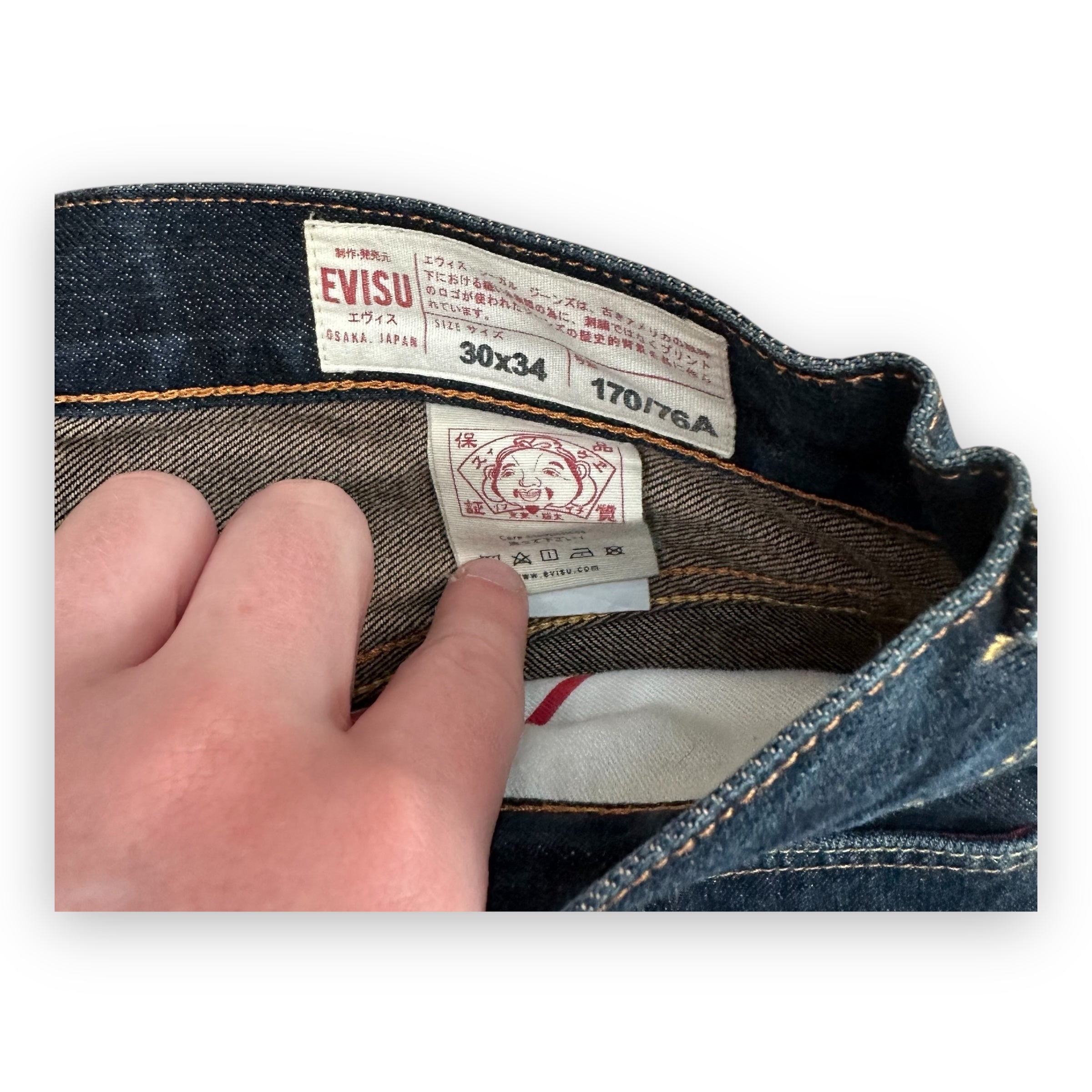 Jeans Evisu Daicock Lot 2000 Embroidery Red