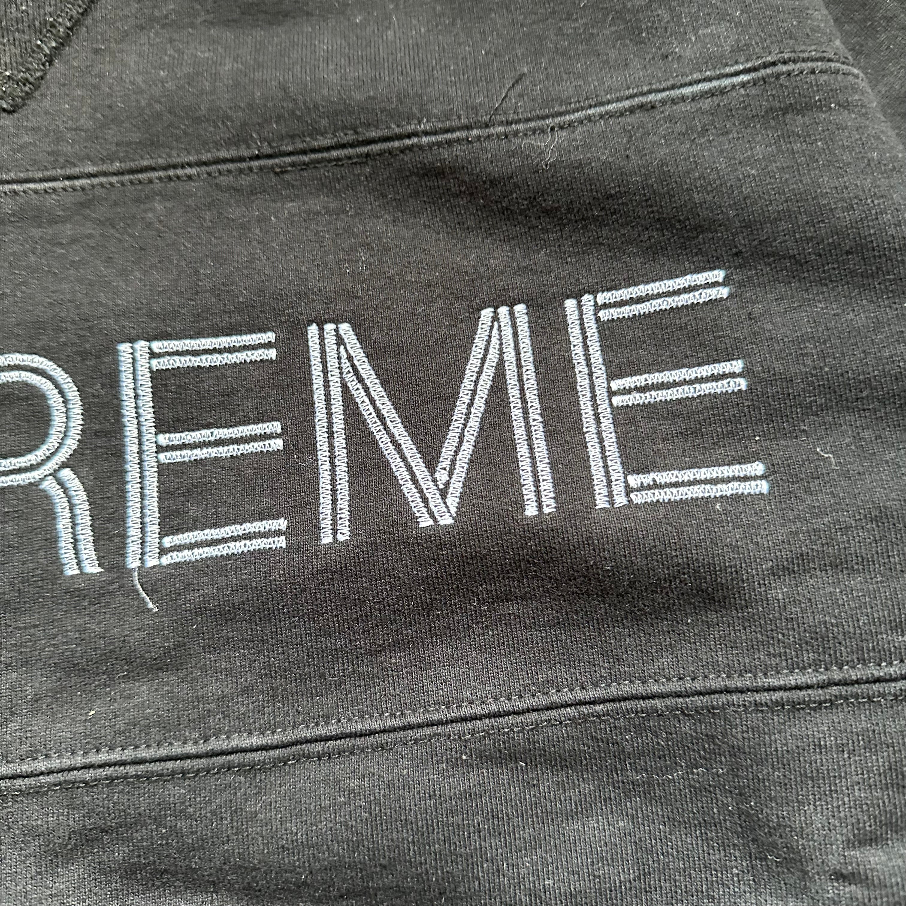 Supreme Zig Zag Stitch Panel Crewneck Sweatshirt Black FW17