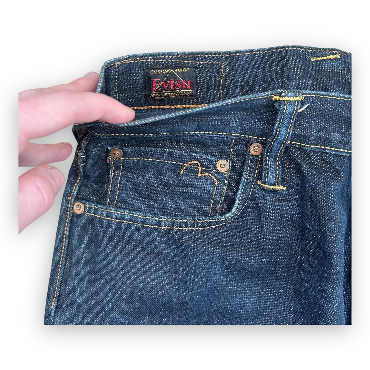 Jeans Evisu Daicock Lot 2000 Embroidery Red (S)