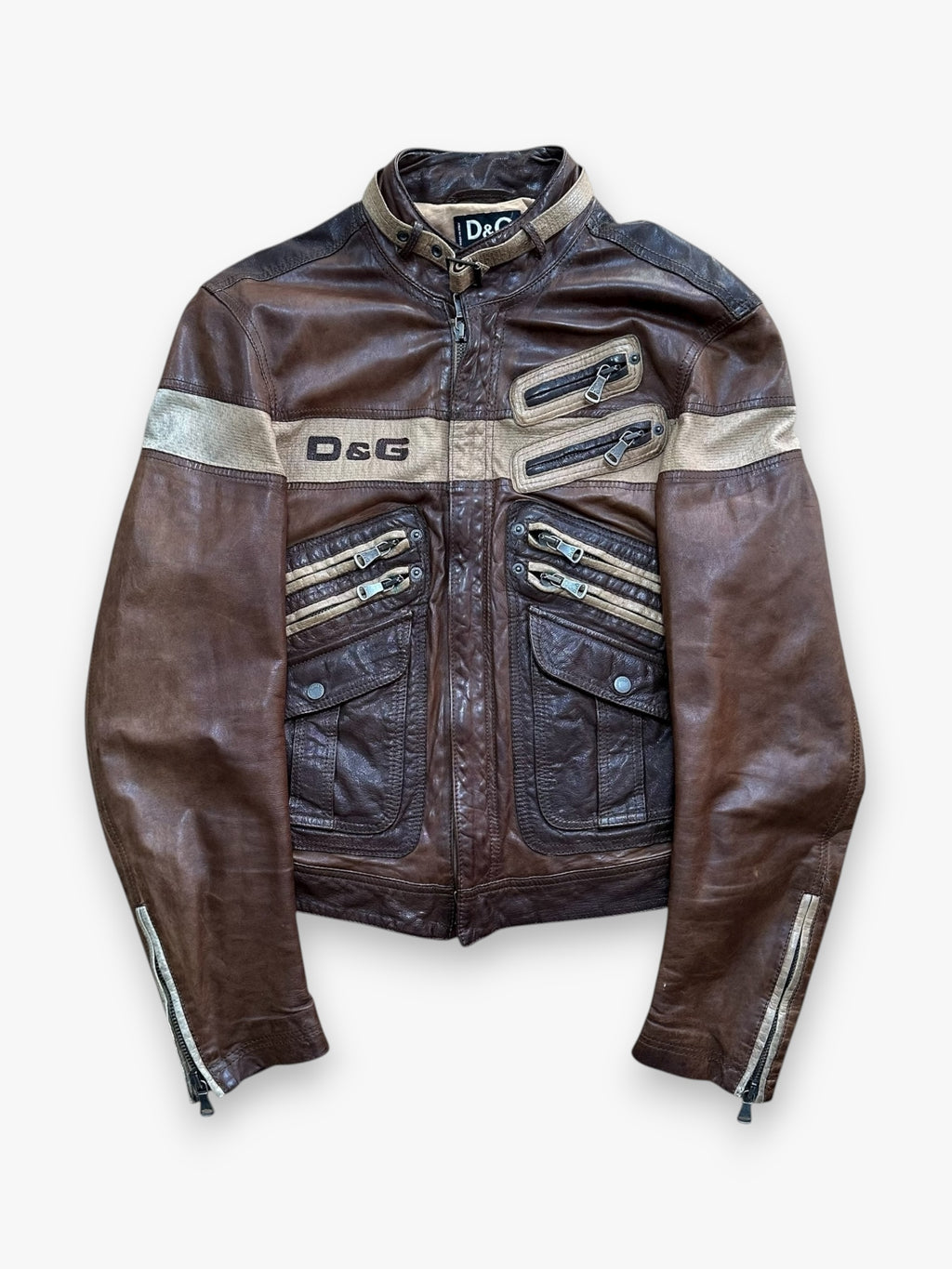 Jacket Dolce & Gabbana Leather Brown vintage