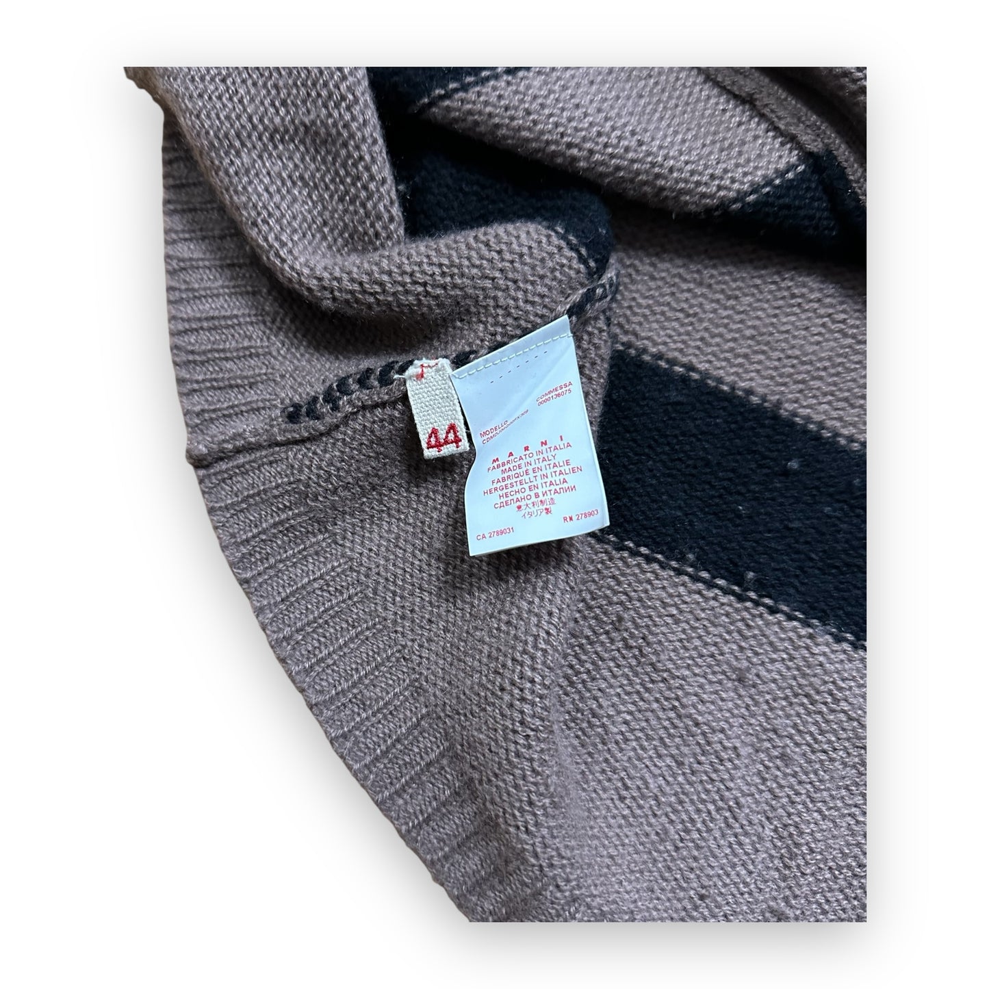 Cardigan Marni Striped Black Brown vintage (L)