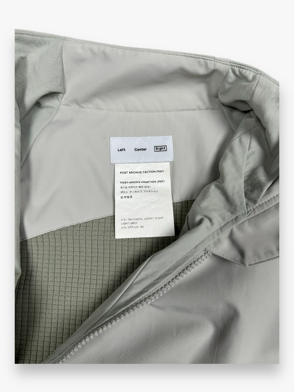 Jacket PAF (Post Archive Faction) 4.0+ Technical Right Light Grey