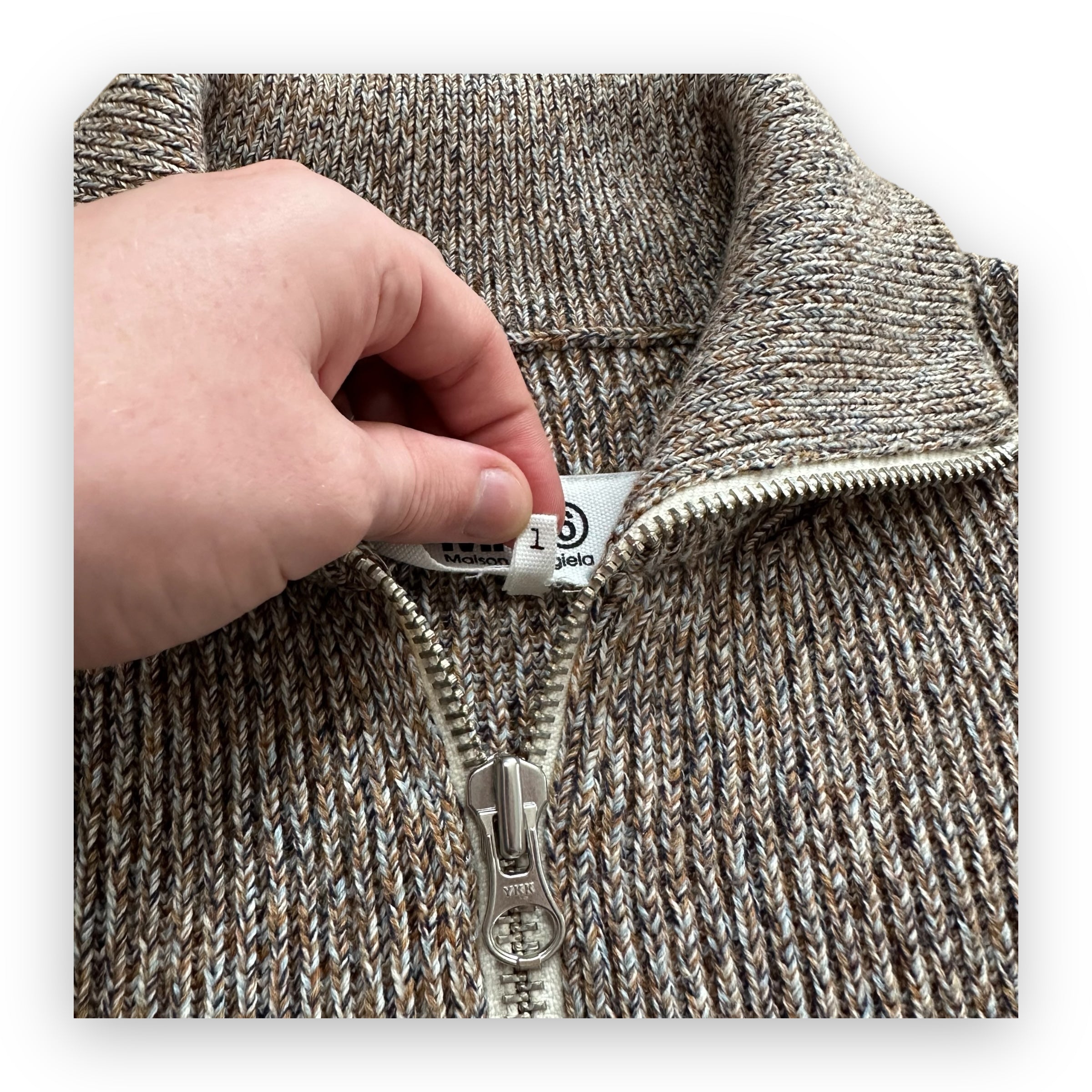 Cardigan Maison Margiela MM6 Zip Light Brown