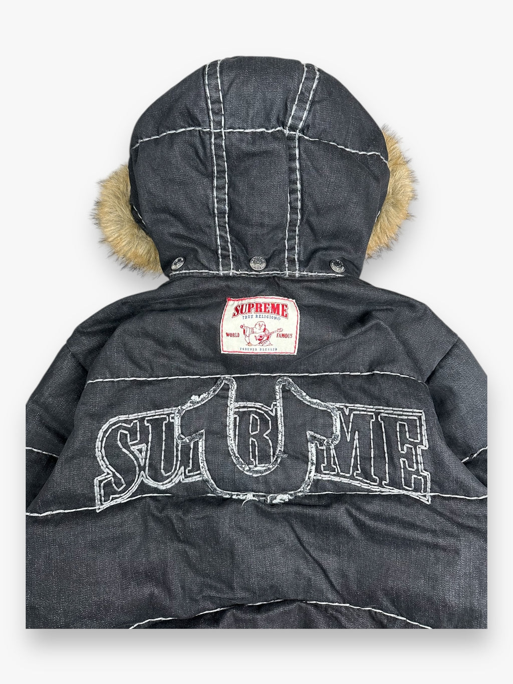 Supreme True Religion Puffer Jacket Black FW25