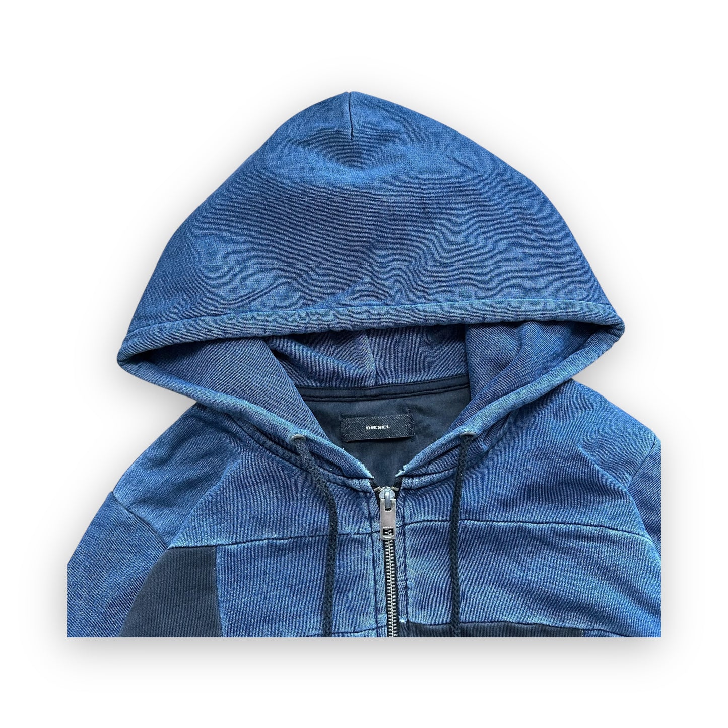 Sweatshirt Hoodie Zip Diesel Pattern Blue (S)