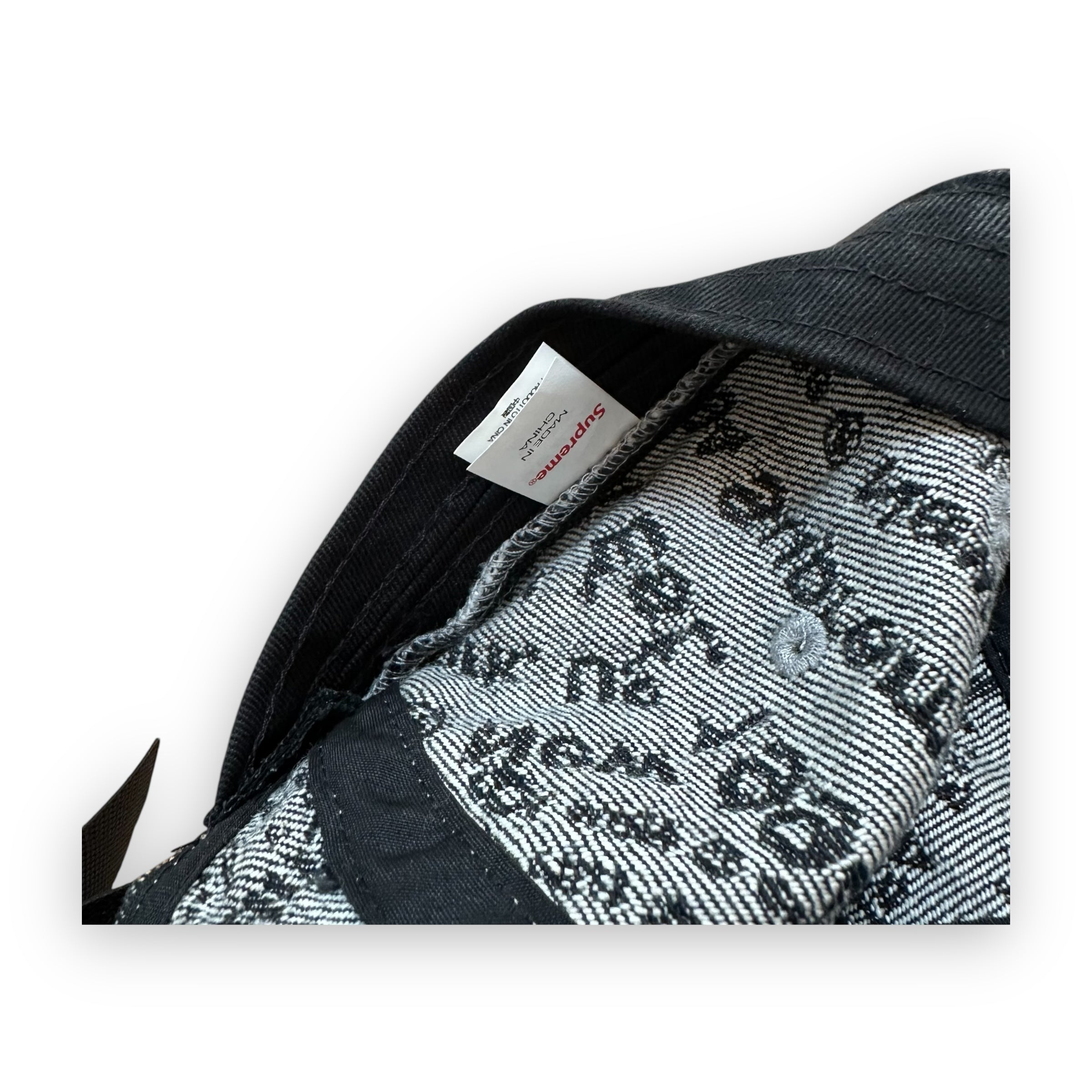 Cap Supreme Circles Jacquard Denim Camp Black FW21