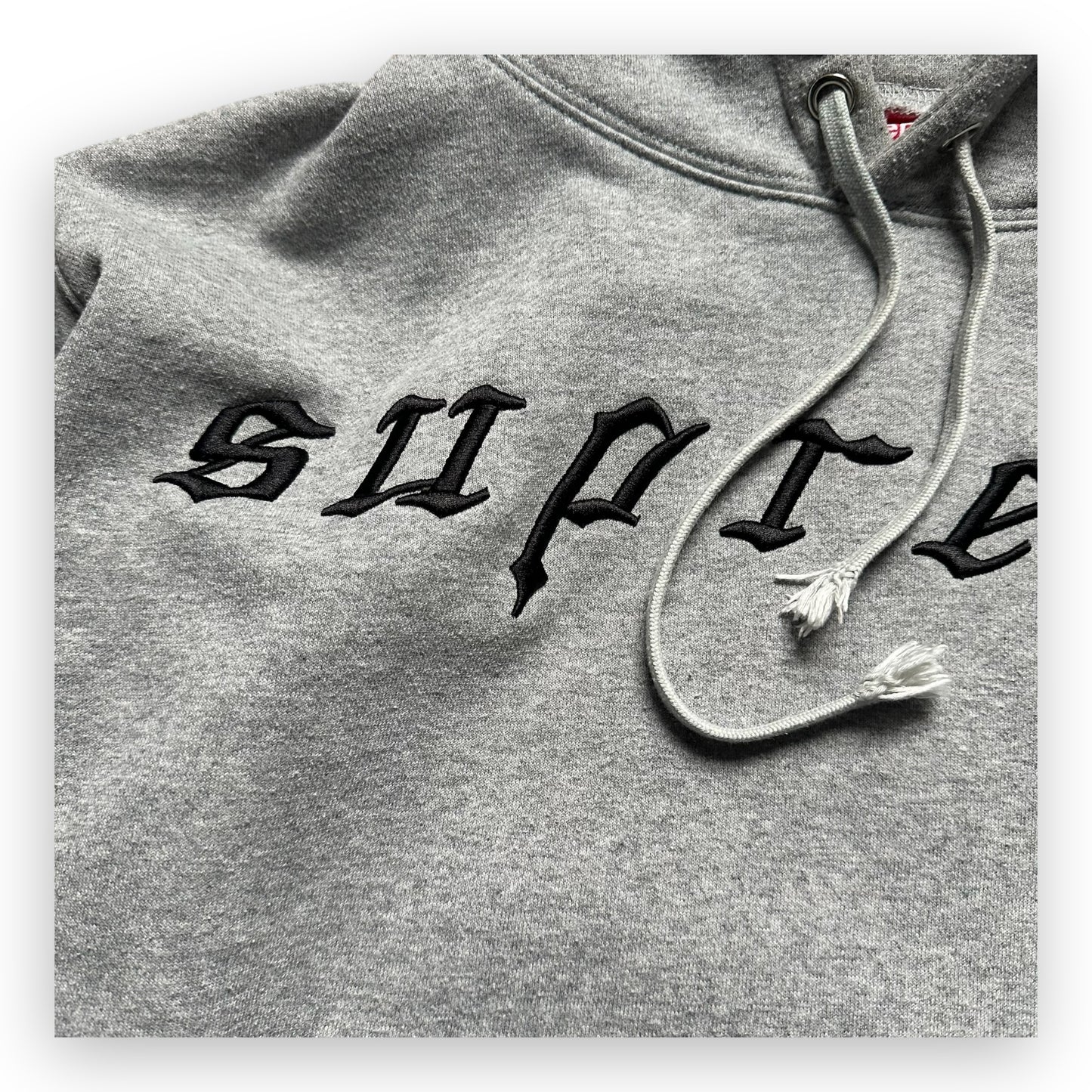 Sweatshirt Hoodie Supreme Raised Embroidery Heather Grey (XL)