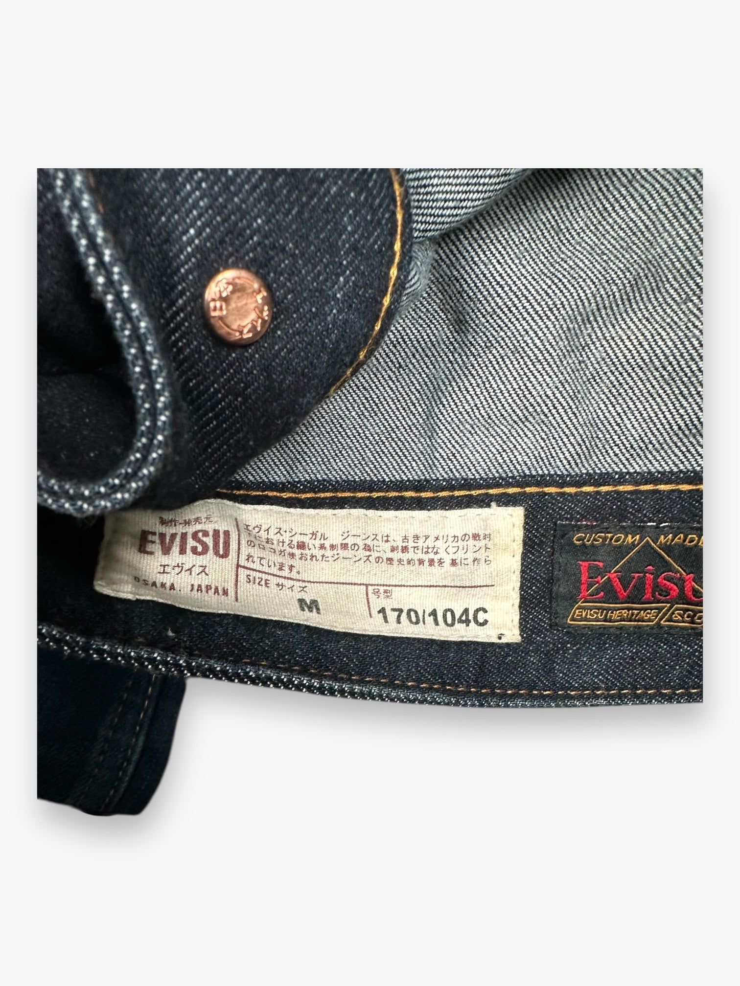 Evisu Hooded Denim Jacket Navy