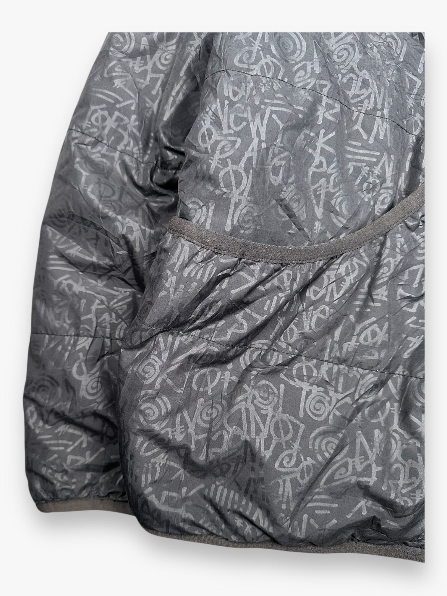Stussy Reversible Puffer Jacket Script Black vintage