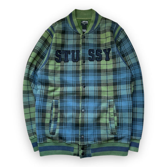 Jacket Stussy Varsity Tartan Blue Green vintage (L)