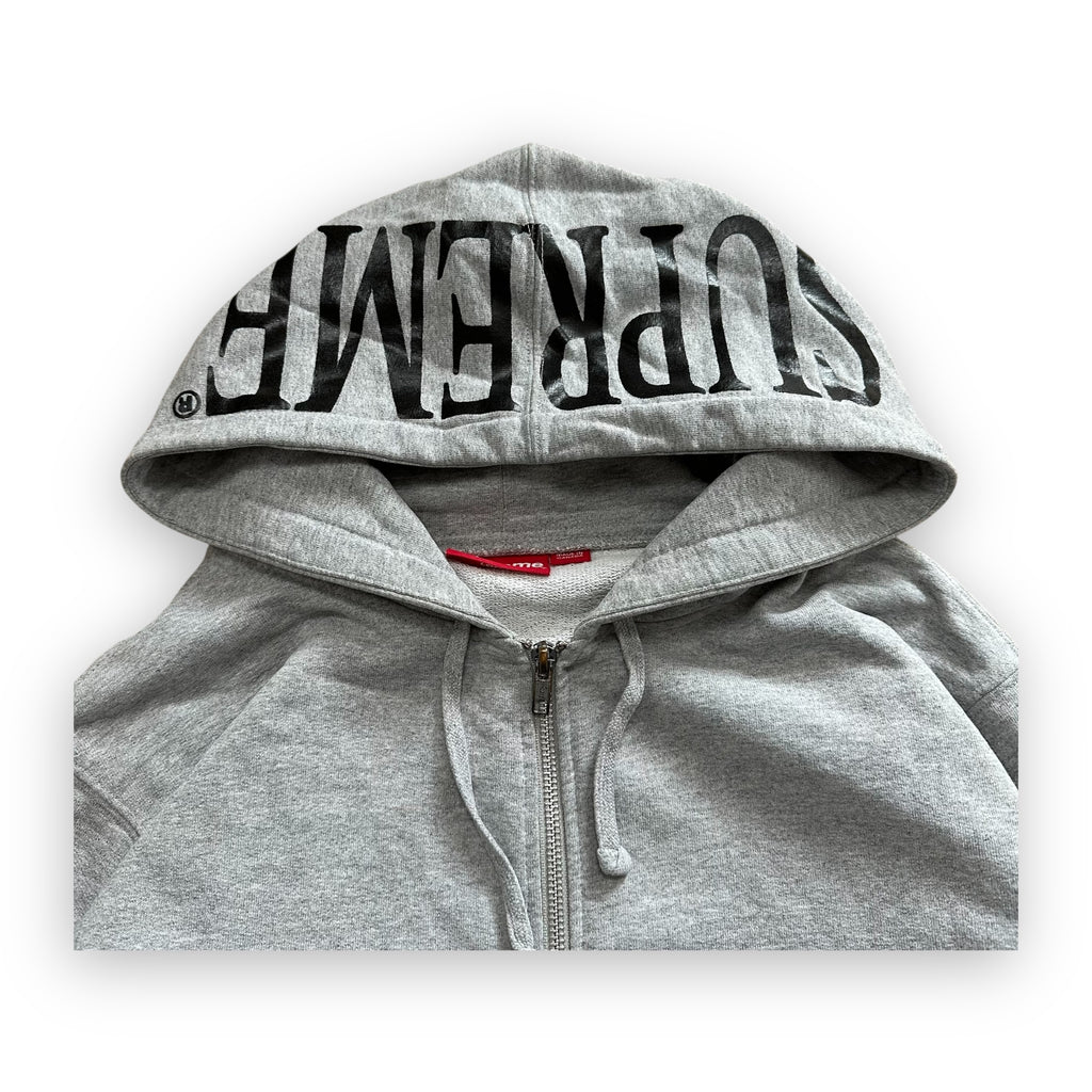 Sweatshirt Hoodie Zip Supreme Foil Logo Grey SS15
