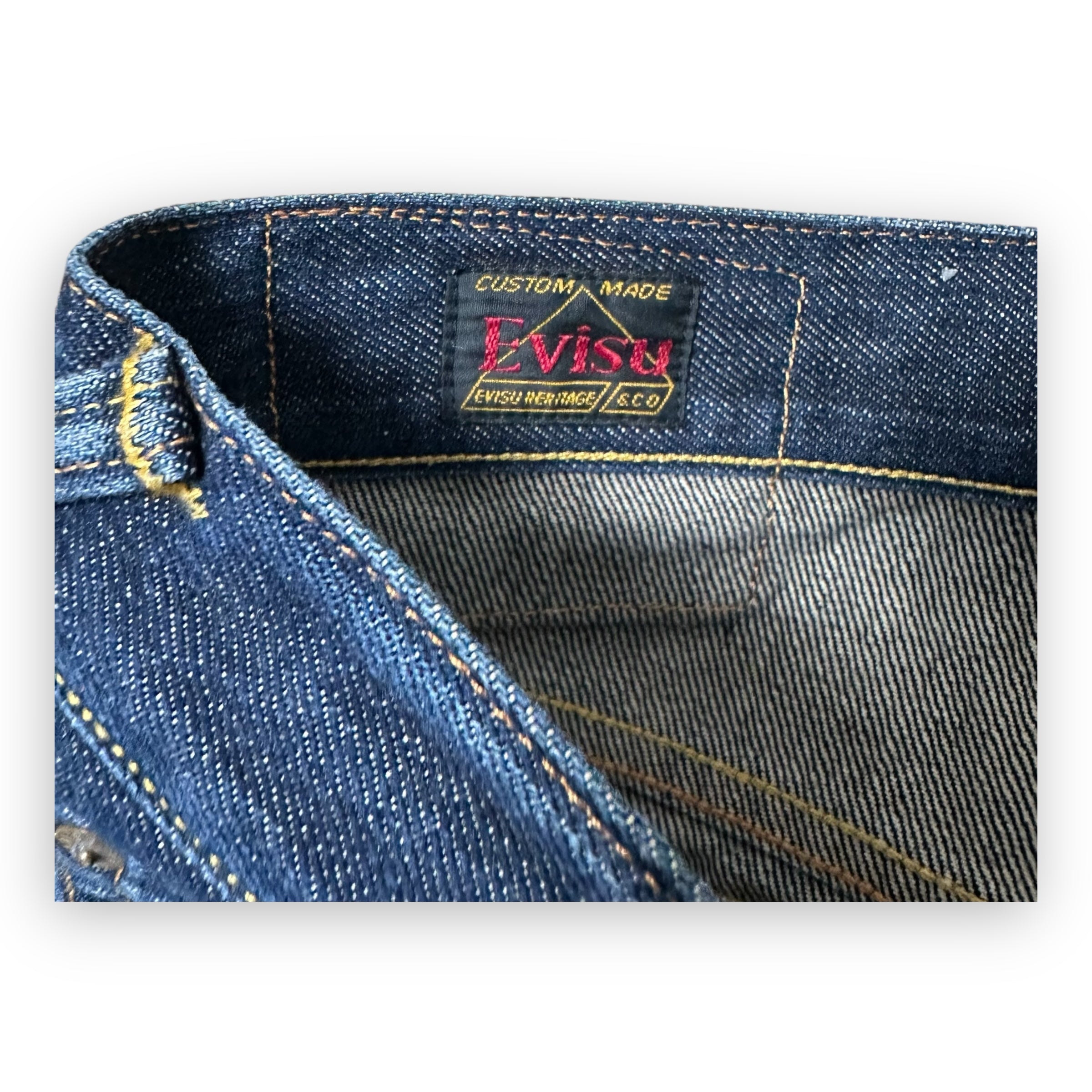 Jeans Evisu Daicock 20th anny special embroidery Lot 2000 Red