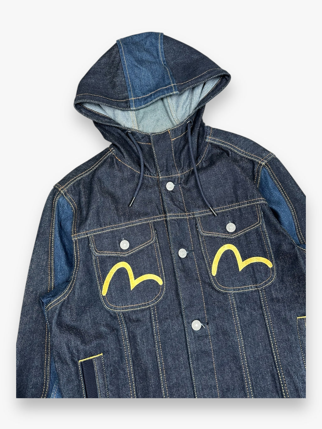 Evisu Hooded Denim Jacket Navy