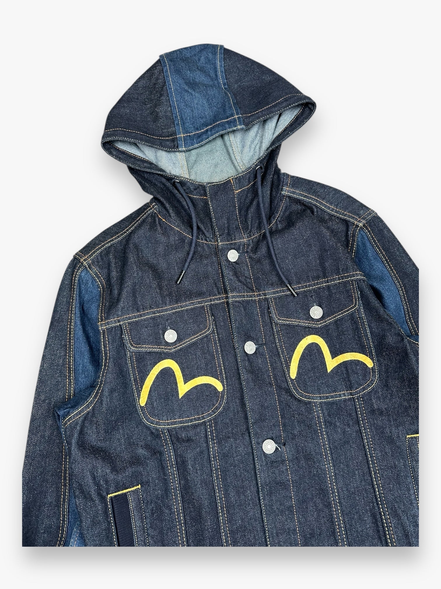 Evisu Hooded Denim Jacket Navy