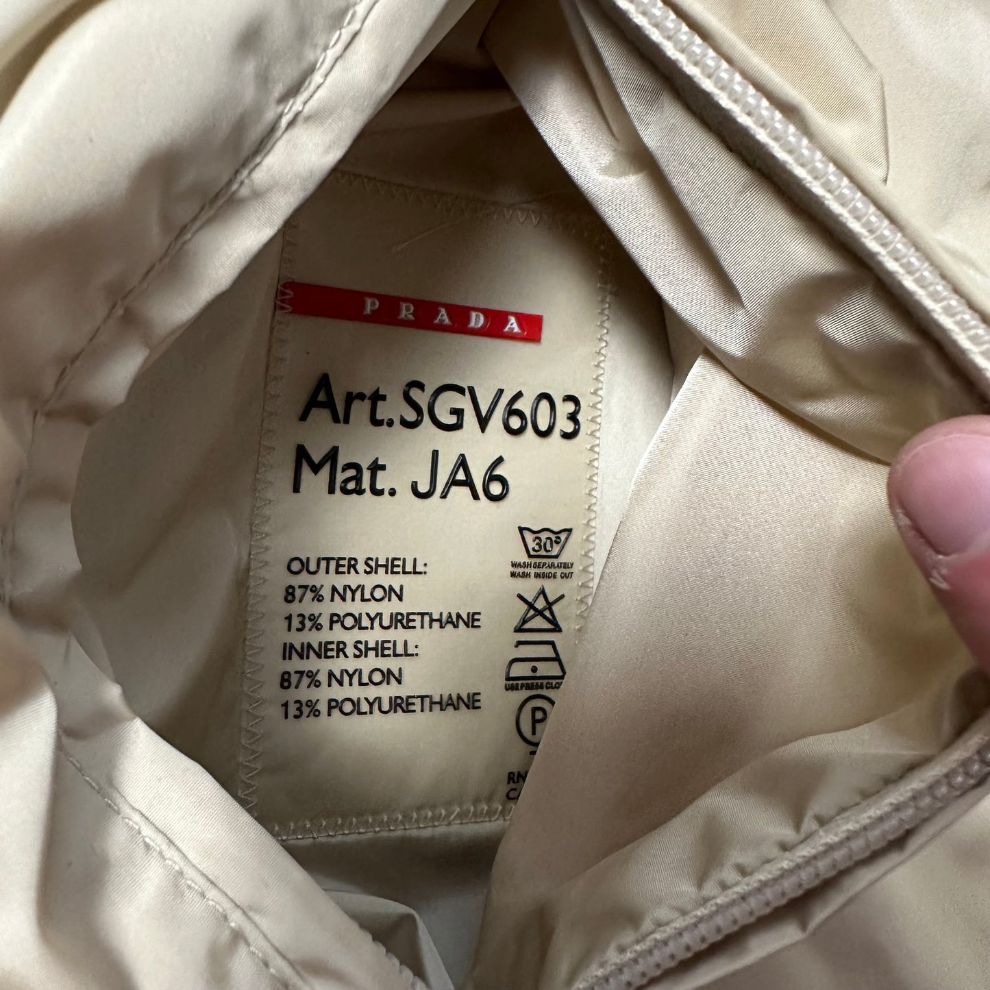 Jacket Prada Sport Reversible Nylon Cream Blue (L)