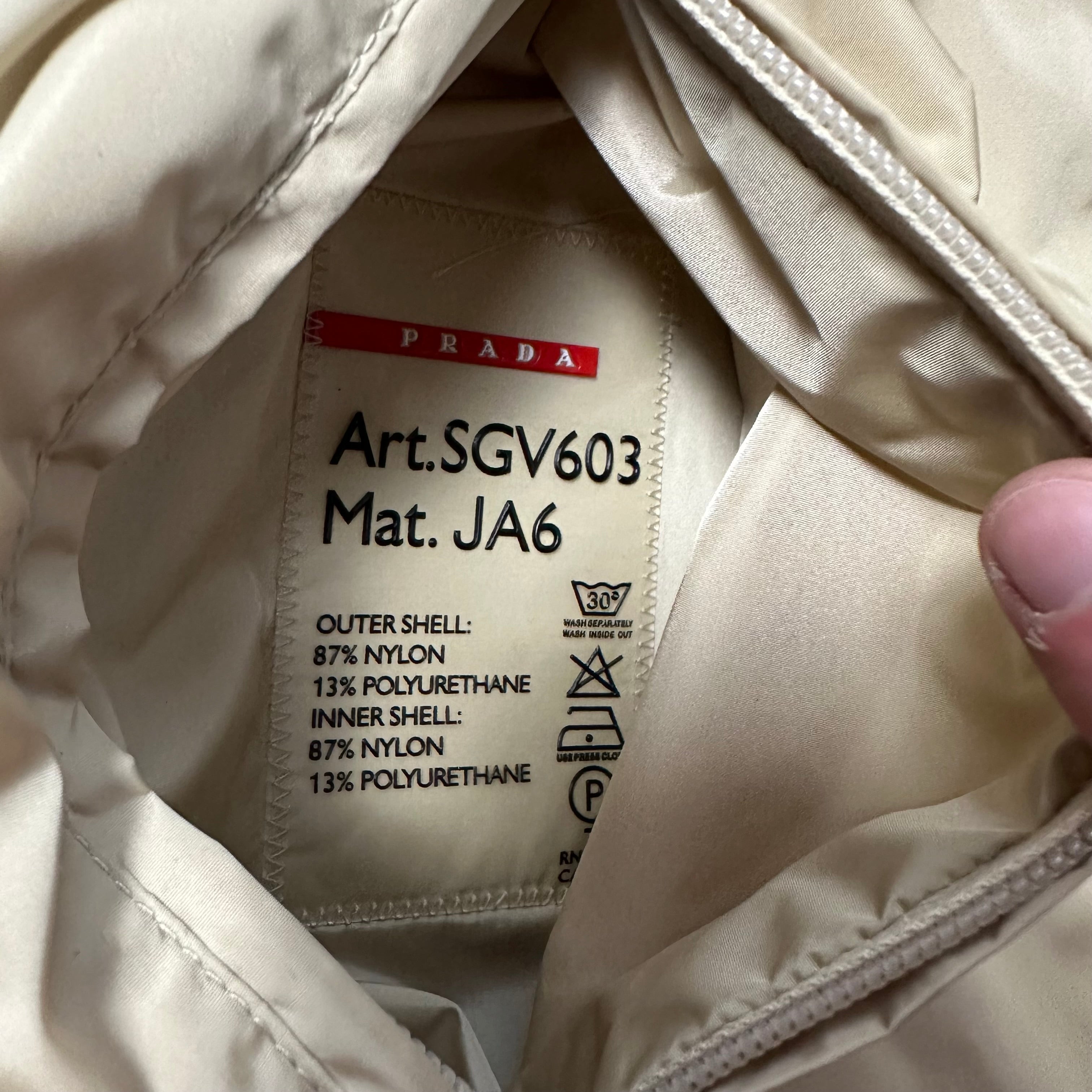 Jacket Prada Sport Reversible Nylon Cream Blue