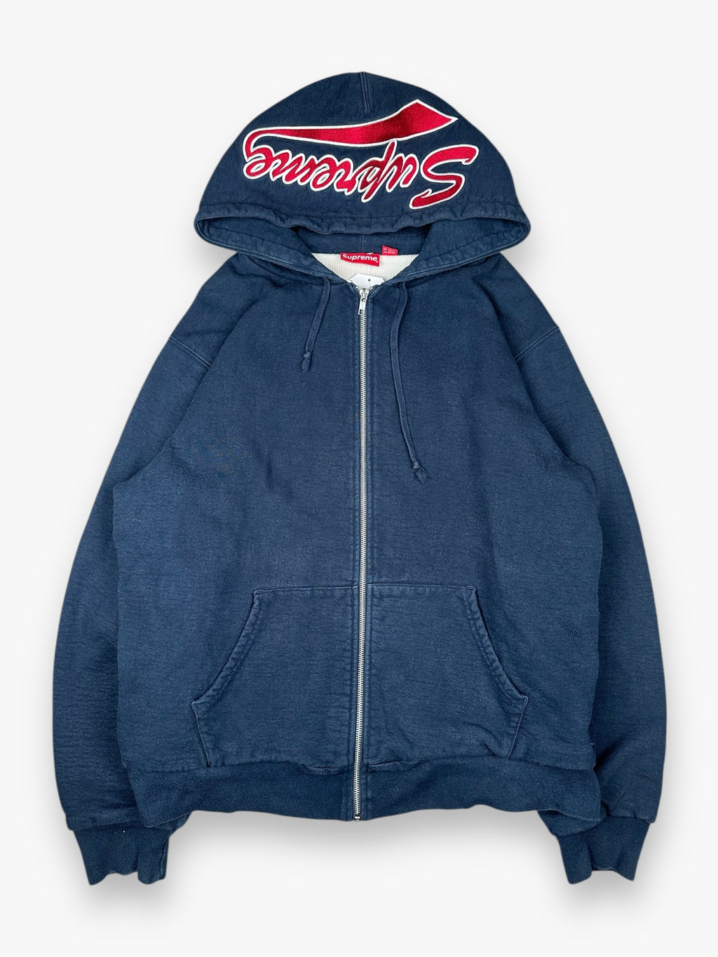 Sweatshirt Hoodie Zip Up Thermal Supreme Navy FW18