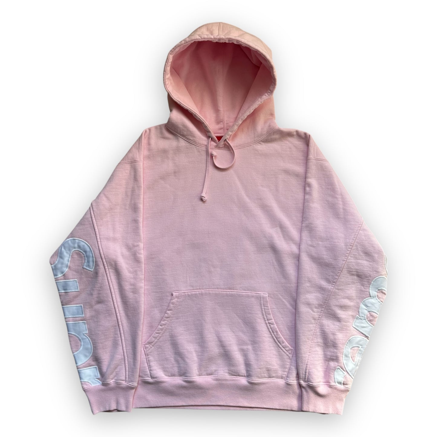 Sweatshirt Hoodie Supreme Cropped Panels Light Pink SS22 (L)