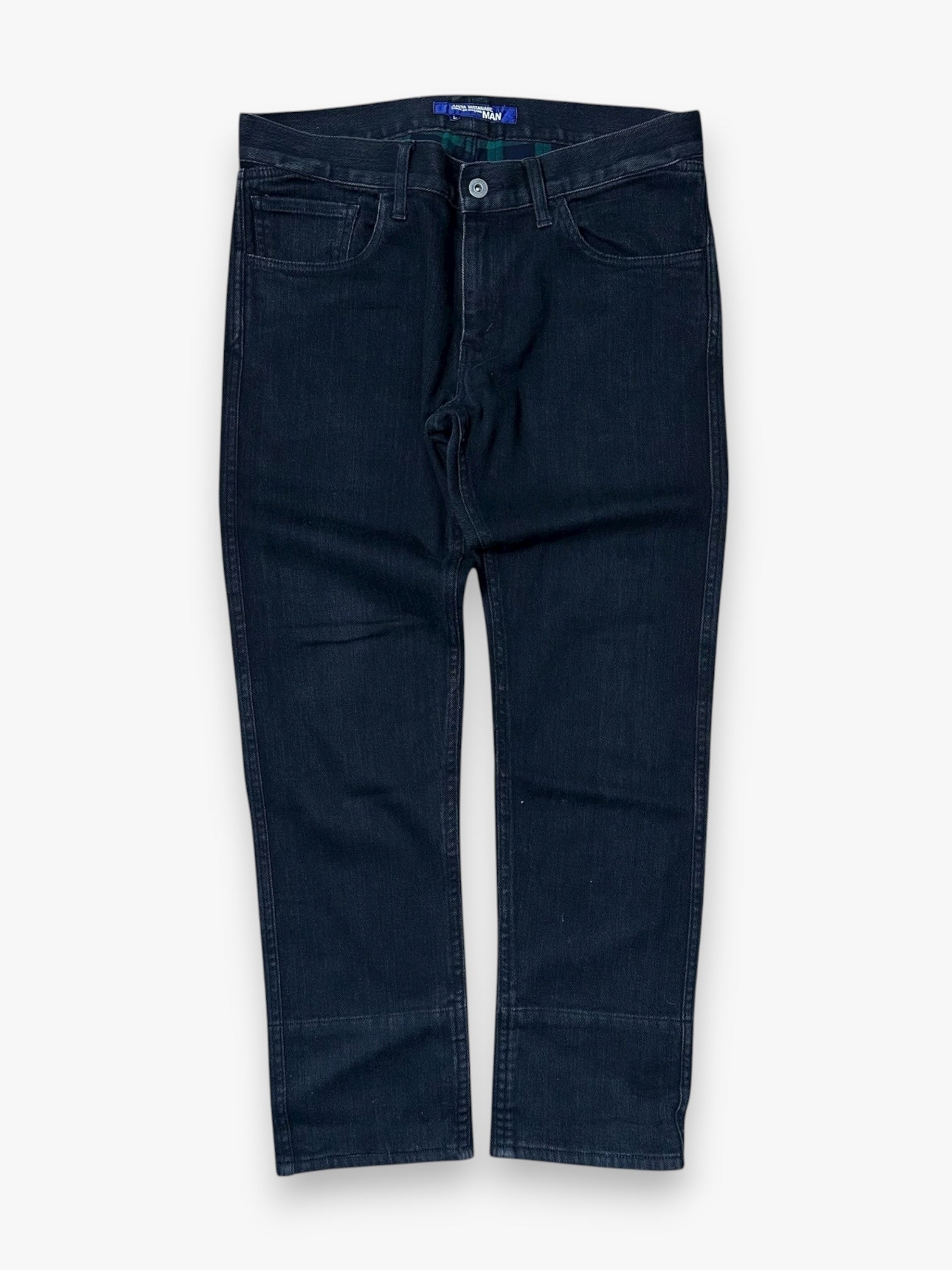 Jeans Junya Watanabe Comme des Garcons Black Wool Blue Tartan AW14