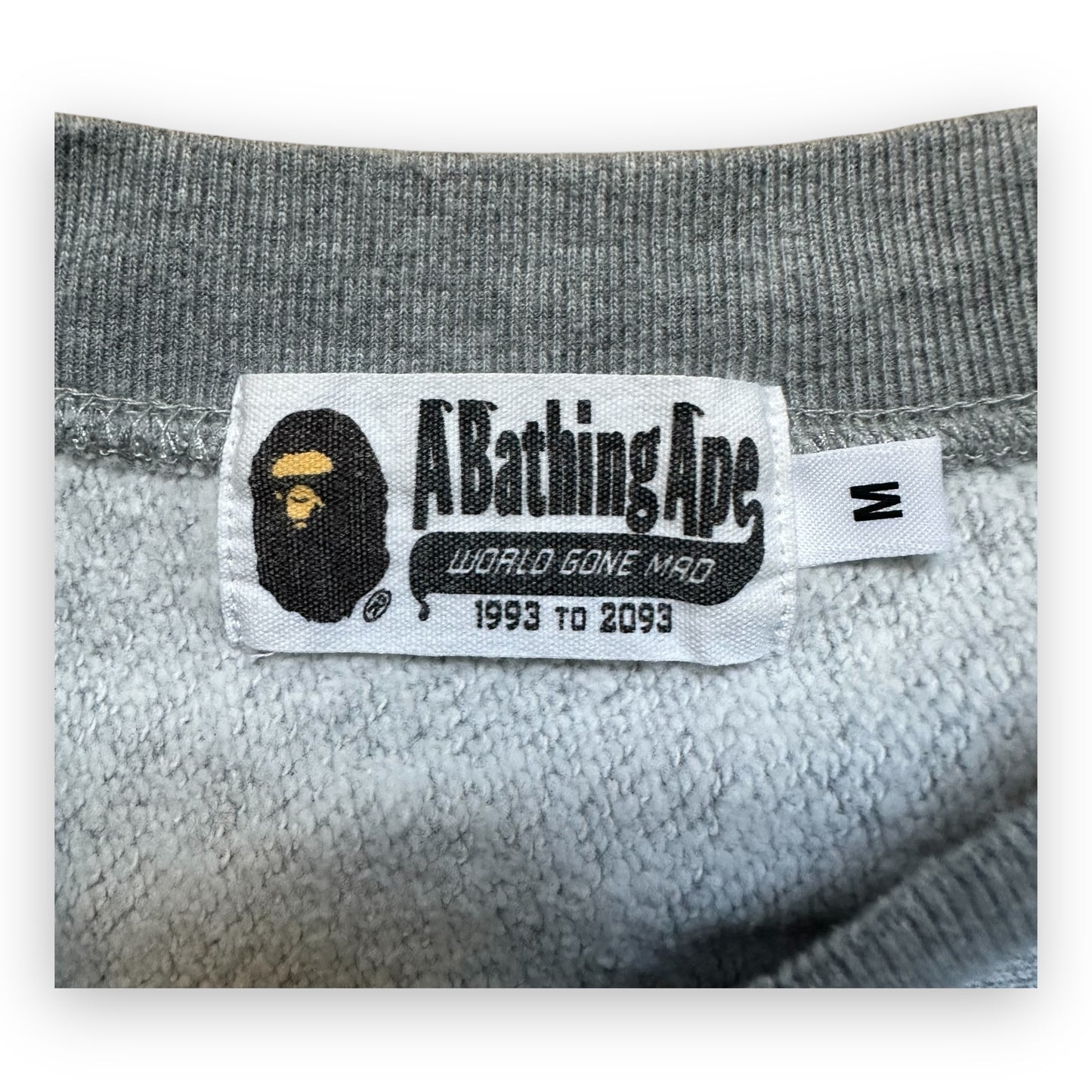 Sweatshirt Crewneck BAPE Grey Multicolor Text Camo (M)